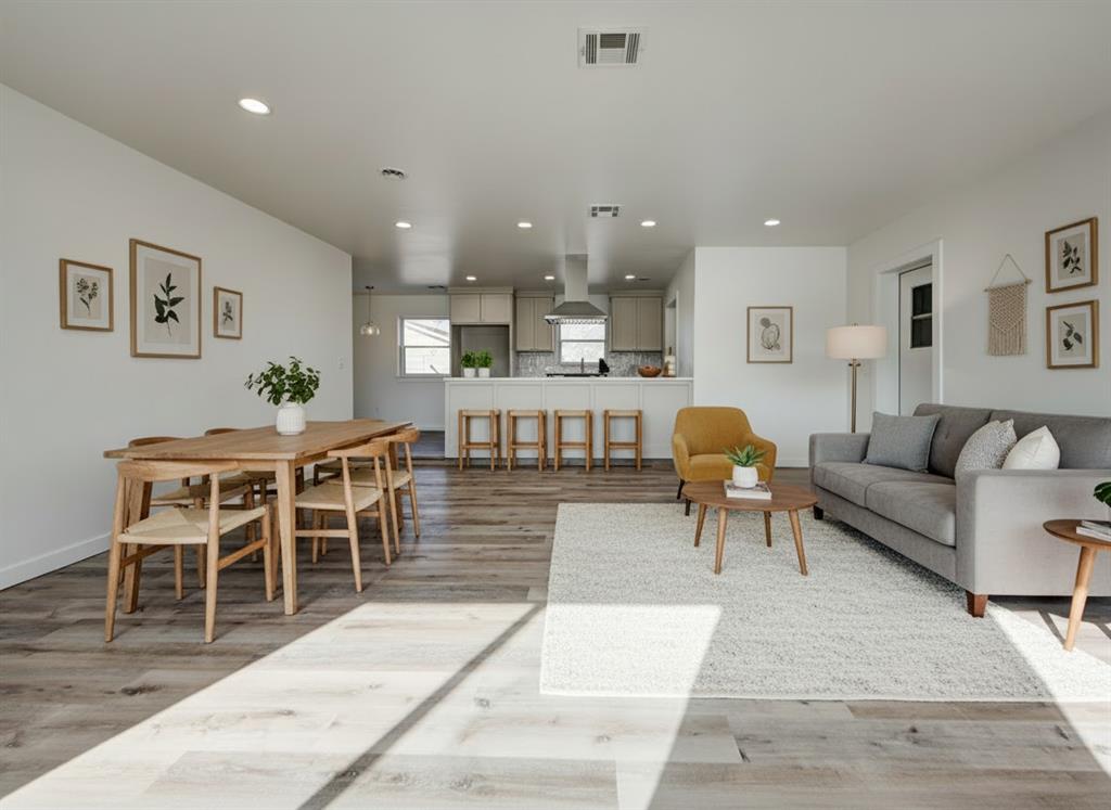 Wow! No detail has been overlooked in this transformation! This classic Moore home has been professionally updated by a local home builder to reflect today's buyer while retaining the its original charm. The location is ideal being in the heart of the Moore community and right across the street from the park and walking trail at The Station, Moore's community center. Updates include: new electric panel, outlets, switches and covers; new luxury vinyl tile; new carpet in the bedrooms; new door knobs; new light fixtures throughout entire home; FULLY renovated bathrooms (including cabinets, toilets and faucets); all-new GE Kitchen Appliances (cooktop, oven and dishwasher); new garbage disposal; new vent hood; new kitchen cabinets; complete re-texture on all interior walls and ceilings (NO popcorn!); fresh new paint; new baseboards and door casings. Windows have been updated as well and the roof is only 6.5 years old. Walk in to the formal living or office space. One the south end of the home, you'll find the three bedrooms and the bathrooms. Turn the other way and you'll discover the breakfast nook, the gorgeous chef's kitchen with oversized island. The island overlooks and is open to the formal dining area and the family living room. The house's garage is oversized and extra long, providing plenty of room for hobbies or storage. The backyard has lots of running room and a StormSafe storm shelter for peace of mind during severe weather. Virtual 3D tour available.