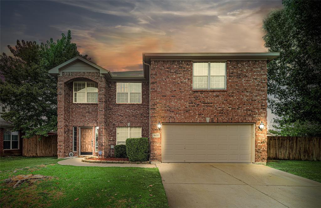 Welcome to a 5-bedroom, 3-bathroom home in Fossil Park Estates, Fort Worth. This corner lot property features an open floor plan, a wood-burning fireplace, and new floors. The kitchen includes a farm sink, quartz countertops, and ample space. The oversized laundry room and second-floor family room are highlights. The split bedroom layout offers privacy for the primary suite. Each bedroom is spacious, suitable for a family, guests, or a home office. The backyard is perfect for play and barbecues. With nearly new HVAC systems, this move-in-ready home is in a family-friendly neighborhood close to parks, schools, shopping, and dining, with community amenities enhancing the lifestyle.