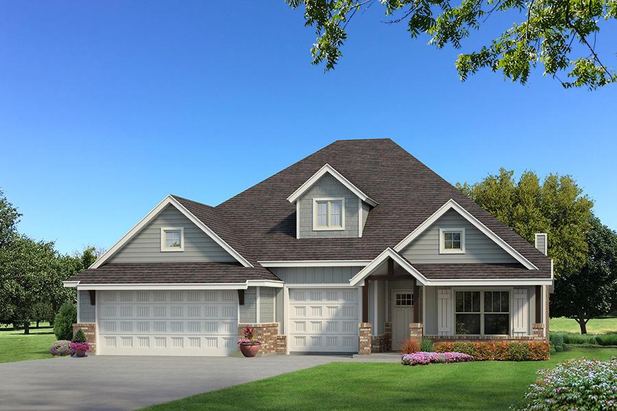 This Shiloh Bonus Room floor plan includes 2,805 Sqft of total living space, which features 2,450 Sqft of indoor living space and 355 Sqft of outdoor living space. There is also a 610 Sqft, three-car garage with carriage doors and an in-ground storm shelter installed because, at Homes by Taber, safety is never an option. This defining home offers 4 bedrooms, 3 bathrooms, a utility room featuring a utility sink, 2 covered patios, a custom-built 8' front door, and a large bonus room! The spacious living room features a stunning coffered ceiling with crown molding and a ceiling fan, a stacked stone surround center gas fireplace, wood-look tile, large 7’ windows, rocker switches throughout, and Cat6 wiring. The high-end kitchen supports custom-built cabinets to the ceiling with under cabinet lighting and cabinet hardware throughout, impressive tile backsplash, built-in stainless-steel appliances, a double oven, a center island equipped with a trash can pullout, impeccable pendant lighting, a walk-in pantry, and 3 CM countertops. The primary suite offers a sloped ceiling detail, windows, a ceiling fan, our cozy carpet finish, and 2 separate walk-in closets. The attached primary bath features separate vanities with framed mirrors, 3 CM countertops, a free-standing tub, a private water closet, and a huge walk-in shower! Secondary bedrooms feature high ceilings with a ceiling fan, carpeted flooring, windows, and sizeable closets. Property is fully sodded with an in-ground sprinkler system in both yards! Back patio is extended by 4 feet and features a wood-burning fireplace, a gas line, and a TV hookup. Other amenities include Healthy Home technology, a tankless water heater, a whole home air filtration system, R-44 Insulation, and more!