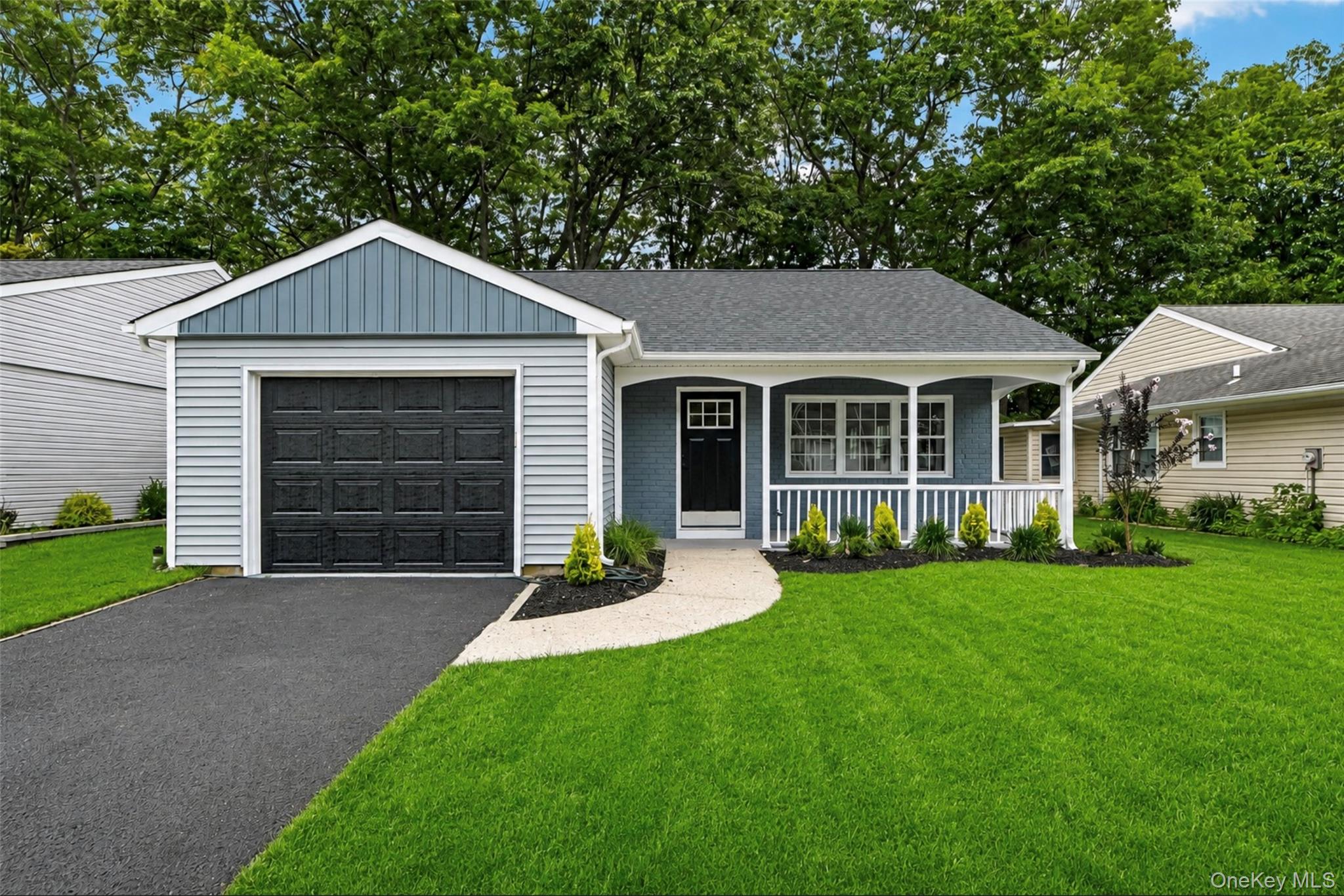 Beautifully Renovated Ranch in the Desirable Leisure Knoll Community! This expanded Farmingdale model has been fully updated from top to bottom and offers modern finishes throughout. Featuring a brand new eat-in-kitchen with quartz countertops, shaker cabinetry, and all new stainless steel appliances. The added cathedraled den includes a stunning stone fireplace, perfect for relaxing or entertaining. The home also features a completely renovated bathroom with stylish tile work and contemporary fixtures. There is a formal living room and the bedrooms are light and comfortable with ample closet space. Additional updates include new roof, new CAC with Heat Pump (which will reduce your heating expenses), new flooring, new recessed lighting , new hot water heater, new washer and dryer, professionally painted. Located in a vibrant 55+ community offering fantastic amenities and a convenient lifestyle. Move right in and enjoy the comfort of a fully renovated home—nothing to do but unpack!