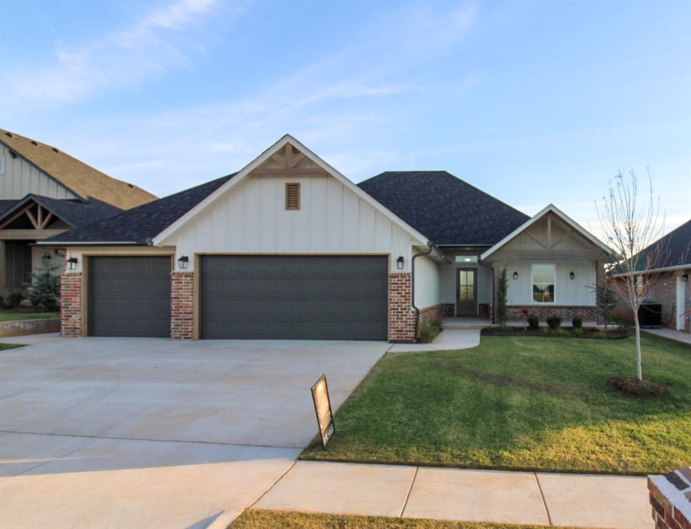 OCTOBER SPECIAL — GET AS LOW AS 4.99% IN THE FIRST YEAR! Qualified buyers can take advantage of a temporary 2-1 rate buydown through October 31, 2026, OR choose up to $15,500 in combined incentives! The builder is offering $12,000 toward closing costs, prepaids, and/or a rate buydown, plus an additional $3,500 through the preferred lender.4 BEDROOMS, A POCKET OFFICE, CATHEDRAL CEILINGS & A 3-CAR GARAGE! Welcome to 9320 SW 38th Street in Cedar Ridge at Morgan Creek, a new construction home by Vintage Custom Homes offering 1,853 sq. ft., 4 bedrooms, 2.5 bathrooms, and a dedicated pocket office.From the moment you walk inside, the soaring cathedral ceiling and beautiful rock fireplace create a living space that feels both impressive and inviting. A large stacking door opens to the oversized covered patio, bringing indoor and outdoor living together. Whether you're entertaining friends, spending time with family, or enjoying a quiet evening at home, this space was designed for making memories.The kitchen features custom cabinetry, quartz countertops, a tiled backsplash, pantry, and a large island perfect for everyday meals and entertaining.The spacious primary suite offers a relaxing retreat with a 10-foot sloped ceiling and walk-in closet featuring a built-in dresser, shoe rack. The primary bathroom includes custom vanities, quartz countertops, a soaking tub, and a beautifully tiled shower.With four bedrooms PLUS a pocket office, there's room for everyone without sacrificing a bedroom for workspace. Additional features include a front porch with seating area, mud bench with broom closet, sprinkler system, energy-efficient HVAC, thermal-break windows, pre-wired security system, landscaped and sodded yard, and a one-year builder warranty.Located in Cedar Ridge at Morgan Creek within the Mustang Public School District, this home combines thoughtful design, custom craftsmanship, and everyday functionality.