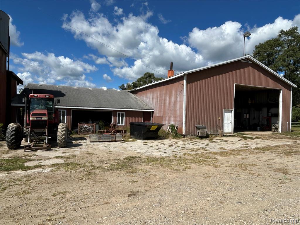 Don't miss the opportunity to own this 80+ acre farm in Allenton, MI! Natural Gas! Paved Road! Sale includes parcel "A" which is made up of two houses (some TLC is needed). Brick ranch is 1650 sq. ft., 1970 blt. featuring 3 bdrms, 2 baths, and a full bsmt. 16415 Almont Rd., which is a 1000 sq. ft., 1940 blt. (green) house featuring 2 bdrms, 1 bath, and a full unfinished bsmt). There's also a nearly completed retail/office building on front of machine shop located near the road which is at the "spray foam has been completed" stage of finishing measures 24' X 38' and has a concrete floor, a huge machine shop/barn (42' X 64' and features 16' wall height and has concrete floors with an large additional storage bldg. (40' X 50') attached to rear of machine shop/barn), a scale barn (40' X 62' w/14' wall height and concrete floors), two additional barns, a grain system (1990), and pasture along with alfalfa that was planted in 2024! Square footage listed (2650) includes the two houses ONLY.