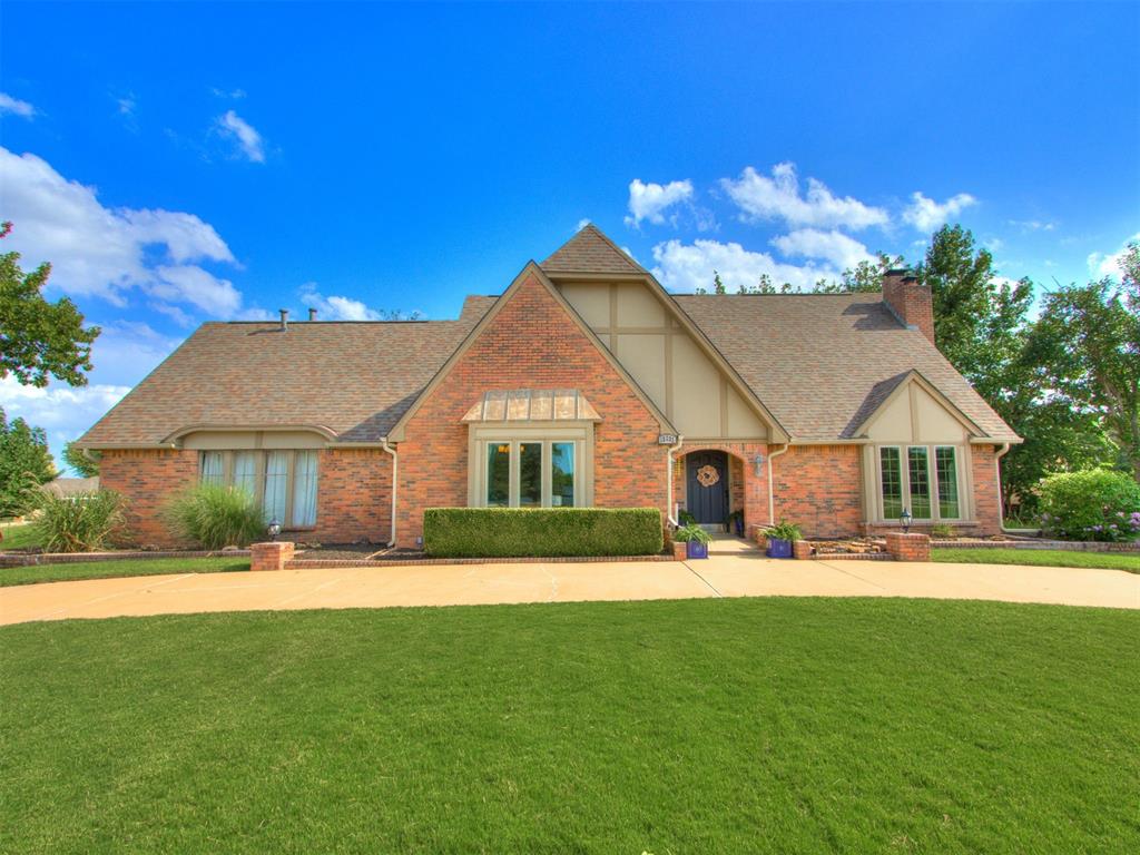 This beautiful home sits on a wonderful corner lot complete with stunning curb appeal and a circle drive, side-entry garage, and mature landscaping. Inside the spacious living room features vaulted ceilings, a cozy fireplace, and a fabulous floor plan. The kitchen, completely remodeled in 2019, shines with quartz countertops, stainless steel appliances, and ample workspace. The primary suite on the first floor includes two closets and a spa-like bath with double vanities and a large walk-in shower. Upstairs is a bonus room perfect for a home office, work out room or playroom. The updated secondary bath with a 2022 remodel is stunning. Outside enjoy a backyard oasis with a pool, rock waterfall, flagstone accents, this space is perfect for relaxing and/or entertaining. Located in The Greens, a highly desirable NW OKC golf course community in Edmond schools, this home offers both style and comfort. Sellers offering a home warranty.