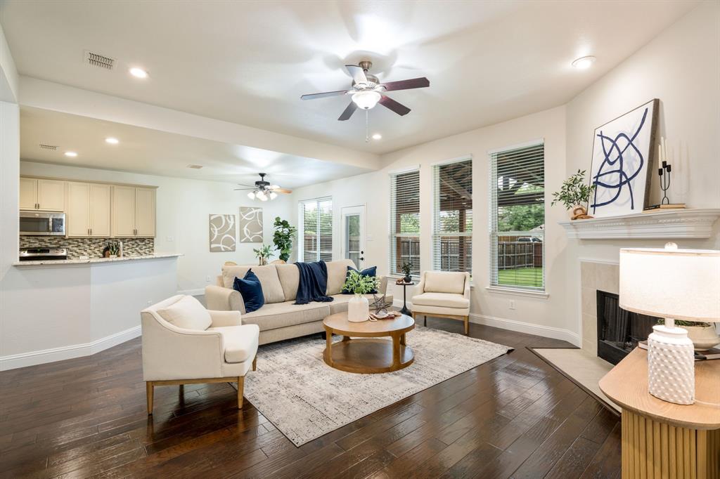 Thoughtfully upgraded and meticulously maintained, this 4 bedroom, 3 full bath home with a 1.5 story layout delivers both function and lifestyle in a prime McKinney location. All bedrooms are downstairs with a spacious gameroom up, offering flexibility without sacrificing everyday livability.The heart of the home has been redesigned with a fully renovated kitchen that opens to the main living and dining areas. Hardwood floors have been added, along with expanded recessed lighting throughout. A full interior repaint in 2026, including doors and trim, brings a clean, cohesive look, while carpet replacement and updated door and cabinet hardware in 2026 complete the refresh.Major updates include energy efficient windows, replaced insulation, a water heater installed in 2026, and recent foundation work with a lifetime transferable warranty.The primary bath has been fully remodeled with a walk-in glass shower, soaking tub, and transitional finishes, along with a customized closet. Secondary bathrooms have also been updated, and one secondary bedroom includes a private bath, ideal for guests or multigenerational living.Outdoor living stands out with a covered patio, approximately 30x15, built with wiring for a TV and speakers, creating a true extension of the home. The large backyard supports entertaining and everyday use.Located within walking distance to the community pool and elementary school, with quick access to 121. Nearby are HEB, Apex Centre, parks, the public library, dining, shopping, and Stonebridge Ranch Golf Club.Owned and maintained by the same owners since 2013, this home reflects consistent care both cosmetically and structurally.