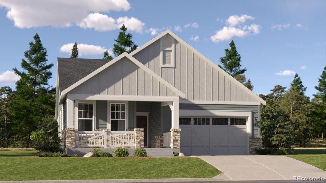 ****Contact builder today about Special Financing for this home - terms and conditions apply**Anticipated Completion April 2026! Beautiful Graham ranch is located the new Newlin Crossing community features 3 beds, 2 baths, great room, kitchen, 2 car garage and unfinished basement.  Gorgeous upgrades and finishes throughout including stainless steel appliances, luxury vinyl plank flooring covered back deck and more.  The open kitchen & dining area is great for family gatherings while the deluxe owner's suite is a perfect retreat after a long day. This builder seamlessly blended & showcased the unparalleled beauty of Colorado with the most innovative homes, energy efficient technologies & modern conveniences, bringing the best of both worlds together. Each floor plan is thoughtfully designed to combine elegance & luxury together with hi-tech energy efficient features. What some builders consider high-end upgrades, the builder makes standard. Colorado living at it’s finest. Close to dining, shopping, entertainment & other amenities. Don’t wait – this community will sell out quickly! Welcome Home! Photos and walkthrough tour are a model only and subject to change. This beautiful homesite backs to a walking path.  In addition to the Newlin Crossing Metro District, there is the Stonegate Village Metropolitan District that services and maintains the clubhouse and pool. An additional $72.78 per month operations fee is imposed.