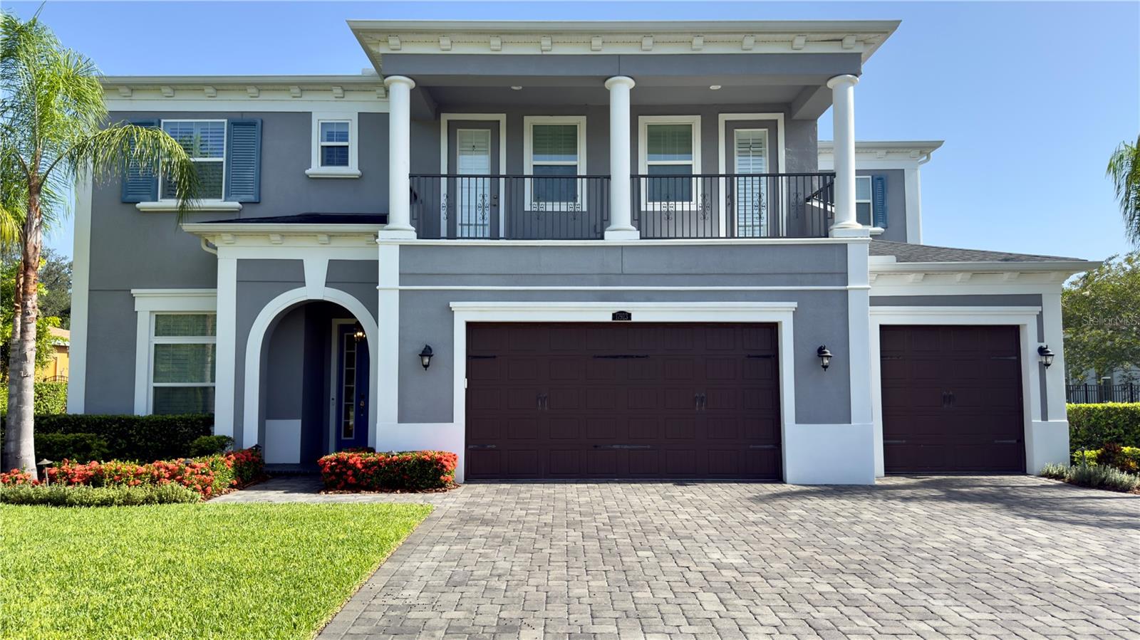Nestled on a beautifully landscaped ½-acre lot in the gated community of Cordoba Ranch, this spacious two-story Bellingham model offers 5 bedrooms, 3.5 bathrooms, a dedicated office/den, a large loft, and a separate bonus room—all complemented by a 3-car garage and a custom heated pool with spa.
The home features numerous upgrades, including a newly refinished marble pool deck, expanded covered lanai, wrought iron fencing, widened driveway with pavers, plantation shutters throughout, a whole-house propane hot water system, and a water filtration system.
The first floor includes the primary suite with a large walk-in closet with built-in shelving, a luxurious bath with dual vanities, quartz countertops, a soaking tub, and a walk-in shower. The office/den offers double-door entry and custom cabinetry. The gourmet kitchen boasts a large island with deep sink, quartz countertops, decorative backsplash, under/over cabinet lighting, gas cooktop, double ovens, walk-in pantry with built-ins, and stainless steel appliances. The expanded laundry room includes custom cabinetry, a stackable washer/dryer, sink, and storage closet. Formal dining features tray ceilings and columned entry. The great room opens to the backyard through multiple sliding doors.
Upstairs includes four additional bedrooms, two full bathrooms, a spacious loft, and a bonus room. Bedrooms 3 and 4 share a Jack & Jill bath and each has access to private balconies. The bonus room also opens to a balcony overlooking the backyard.
The backyard is designed for entertaining, with an extended covered balcony, lush landscaping, and no rear neighbors. The 18x36 heated pool and spa are surrounded by a custom marble deck and wrought iron fencing around the backyard. 
Cordoba Ranch offers resort-style amenities including a beach-entry pool, sports courts, dog park, playground, and scenic walking paths beneath oak canopies and around tranquil ponds. Home is move in ready.