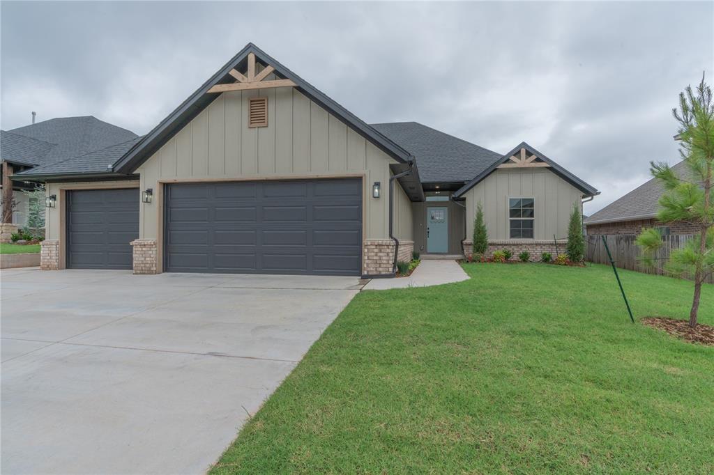 Your dream home awaits in Cedar Ridge at Morgan Creek! Located in the sought-after Mustang School District, this brand-new, custom-built four-bedroom home offers the perfect blend of style, comfort, and modern convenience. Step inside and fall in love with the thoughtfully designed layout featuring 1,800 sq ft of beautifully finished space, 2.5 bathrooms, and a spacious three-car garage—perfect for families or anyone who loves extra storage. From the moment you walk in, you'll notice the attention to detail: stunning tile floors in the main areas, plush cut Berber carpet in the bedrooms, custom cabinetry throughout, and quartz countertops that bring a touch of luxury to everyday living. The great room is a true showstopper, featuring a vaulted ceiling with a cedar beam and a cozy custom fireplace—ideal for relaxing evenings or entertaining guests. The kitchen is a chef’s dream with an oversized island, breakfast bar, and plenty of space to gather.Unwind in the serene primary suite complete with a whirlpool tub, tiled shower, and a custom vanity designed for both comfort and style. Step outside to enjoy the oversized covered patio—perfect for morning coffee or summer barbecues. Enjoy peace of mind with energy-efficient features, a pre-wired security system, and a one-year builder warranty. And here's the best part: The builder is offering $10,000 toward your closing costs or upgrades, and when you work with the preferred lender, you’ll receive an additional $2,000—making this beautiful new home even more affordable.