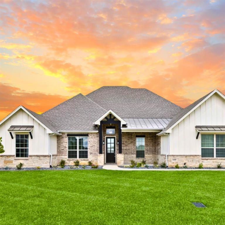 Picture yourself pulling up & knowing, before you even park, that you're home. A Texas-sized front porch waits for you. The swing 3 car garage faces the side, so the front stays all porch & charm. And it's all on one level.This single-story home sits in a gated community in highly desirable Aledo. It has the luxury finishes & style buyers want today, an open layout made for living & hosting & energy efficiency built in. Spray foam insulation keeps it comfortable in August & in January!You'll find yourself spending a lot of time in the kitchen. The oversized island gives everyone a spot while you cook on the gas cooktop. There are double ovens, KitchenAid appliances, crisp white cabinets & a walk-in pantry so big you'll wonder how you managed without it.The kitchen opens right into the living room. Exposed beams run overhead. A floor-to-ceiling stone fireplace with a rustic wood mantel anchors the room & a wall of windows fills it with daylight. It's the kind of room where people come for dinner & stay late.At the end of the day, the primary suite is yours alone. Tiered ceilings & wood-look tile set a calm tone. In the bath, a deep soaking tub sits inside an oversized walk-in shower. You get dual vanities with separate sinks & a custom walk-in closet that opens straight into the utility room. Laundry day just got shorter.In all, there are 4 bedrooms & 3 full baths. The game room has double doors out to the patio, so the fun can spill outside. The utility room has built-in cabinets & granite counters.Now step out back. The large covered patio looks over almost an acre backyard. Maybe you see a pool out there. Maybe a sport court, a guest casita, or an outdoor kitchen. Or maybe just room to roam & breathe. What you build is up to you.Modern farmhouse style, luxury details & wide-open space in Aledo. Come see it in person, and notice how quickly it starts to feel like yours.