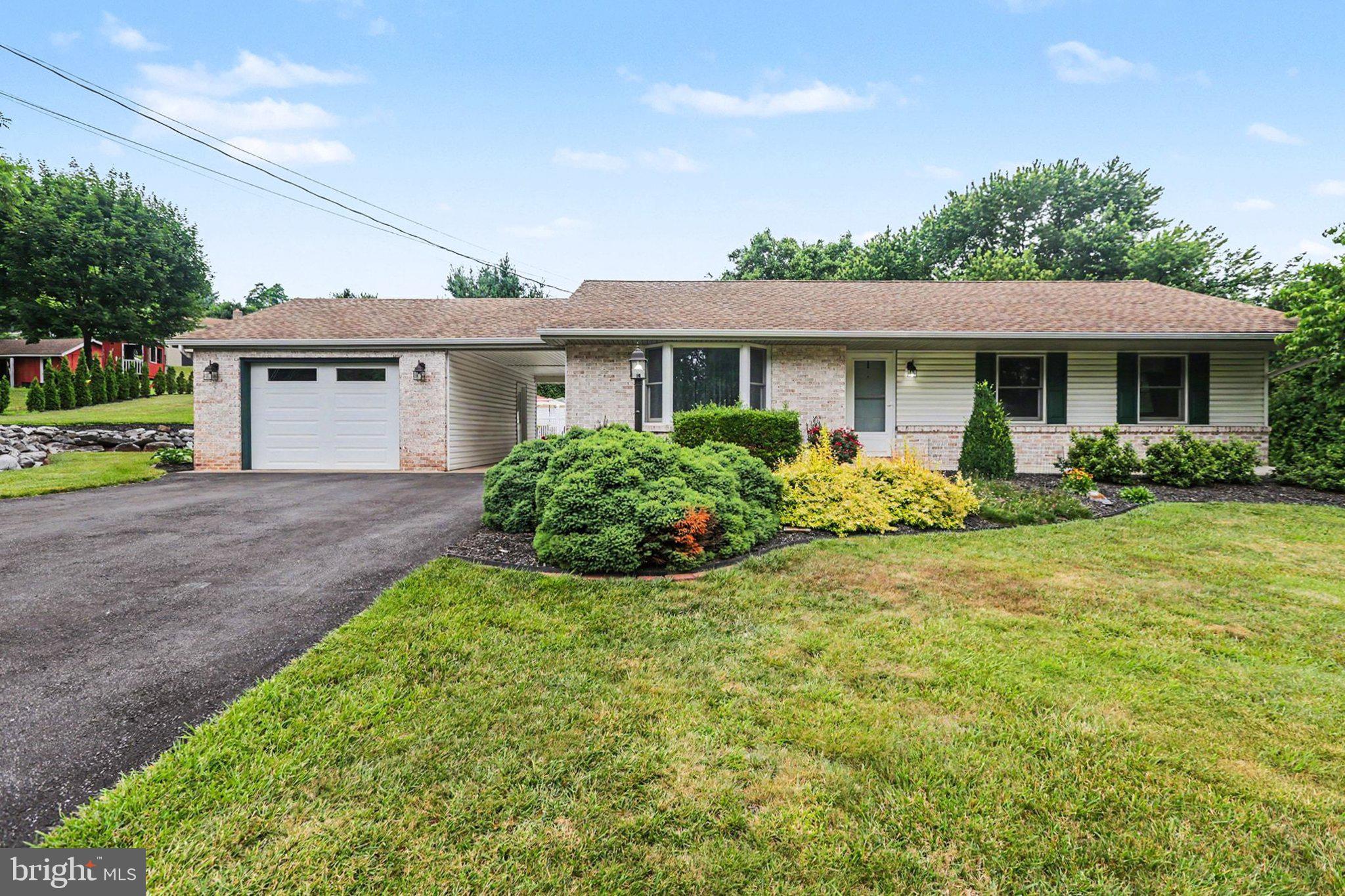 Welcome to 535 Big Spring Road in New Cumberland, Pennsylvania. This meticulously maintained 3-bedroom, 2-bathroom ranch home offers approximately 2,018 square feet of comfortable living space in the highly desirable West Shore School District. Featuring numerous recent updates throughout, this impeccably presented residence masterfully blends modern comfort with timeless functionality. The bright and inviting family room showcases a cozy gas fireplace with a ceiling fan and abundant natural light streaming through newer Andersen windows. Adjacent to it is a spacious eat-in kitchen equipped with generous cabinetry, ample counter space, recessed lighting, and a full appliance package that conveys with the home. The main level also includes a formal living room (or bonus room), primary suite with a ceiling fan and its own private full bathroom, plus two additional generously sized bedrooms, each offering, ceiling fans,  good closet space and convenient access to the second full bathroom. Just off the family room, a covered screened-in porch with wood decking provides a peaceful outdoor retreat. The partially finished basement greatly expands the home’s versatility, featuring two large finished bonus rooms, a full bathroom, and a convenient walk-out entrance. This flexible lower level is ideal for a home office, recreation room, guest suite, or future expansion, adding both immediate usability and long-term value. Outside, the property continues to impress with a one-car garage and breezeway, a spacious driveway that can accommodate up to five vehicles, and a private backyard oasis. Highlights include a beautiful inground pool complete with a dedicated pool house for storage. Mature trees and thoughtful landscaping create exceptional privacy in this convenient setting. Ideally located near shopping, top-rated schools, and major hospitals, the home also offers easy access to the Susquehanna River, Gifford Pinchot State Park, and Roundtop Mountain Resort. This exceptional ranch home delivers comfort, privacy, recreation, and outstanding potential. Schedule your private showing today and discover everything this wonderful property has to offer.