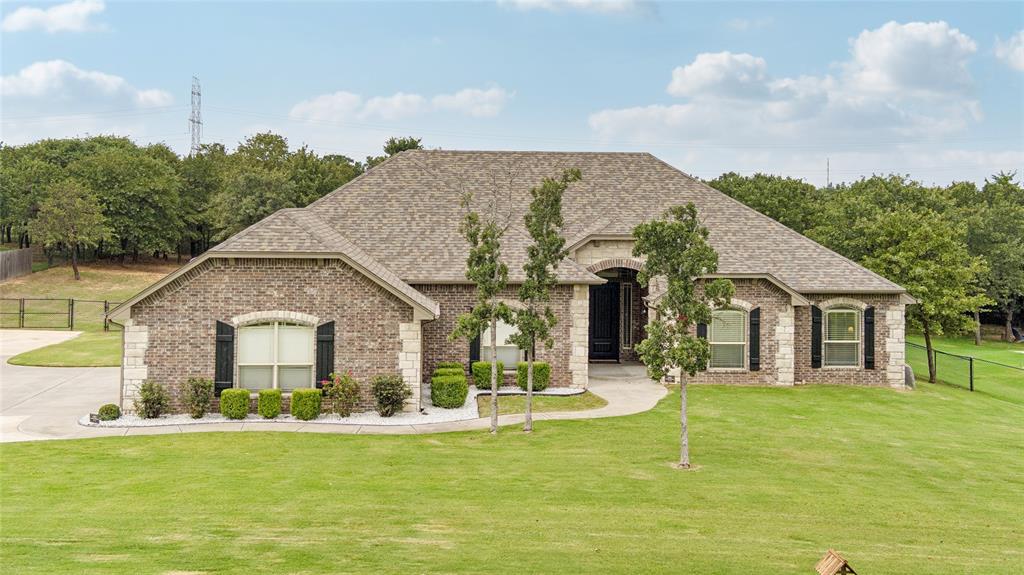 **THE HOME EVERYONE GATHERS AT** If you’ve been waiting for that home — the one with space, style, and all the extras — this is it. With 5 bedrooms, 3 full baths, and over 2,900 sq. ft., the thoughtful floor plan is perfect for both quiet nights in and big holiday gatherings. The fully equipped THEATER ROOM comes complete with recliner seating, projector, electric fireplace, and even poster frames for your favorite movie nights. The heart of the home is wide open, connecting kitchen, dining, and living, while the large primary bedroom offers a bay-window sitting area, walk-in shower with two shower heads, double vanities, a roomy soaking tub, and a generous walk-in closet. Step outside to your own retreat — set on .89 ACRE with TREED backyard. A sparkling POOL with surround-sound speakers, covered patio, and plenty of space for entertaining make it the perfect gathering spot. The backyard is fully fenced and ready for summer barbecues. With extra parking, RV space, two 50-amp outlets (for RV or electric car), and a 3-car garage with storm shelter and workbench, there’s no shortage of function to match the fun. Upgrades abound: newer roof, HVAC and water heater, fresh carpet and flooring, French drains, plus a newer fridge, washer & dryer, and seven mounted TVs (yes, seven!) staying with the home. This is more than a house — it’s a place where everyone feels at home. Whether you’re hosting friends for a pool party, watching the big game, or spending holidays with family, this home was designed for memory-making.