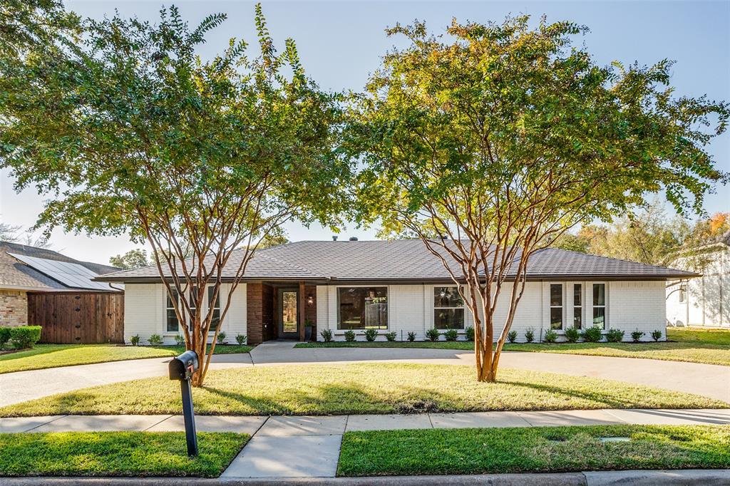 Beautifully remodeled home in West Plano features 4 bedrooms and 3 full baths. This single story ranch style home with an open-concept floor plan is designed for modern living. The updated kitchen includes stainless steel appliances, custom cabinetry, designer lighting, a large island with quartz countertops, and a farmhouse sink. New flooring enhances the common areas as well as primary and secondary bedrooms. Additional upgrades include new energy-efficient windows, upgraded attic insulation, a new premium metal roof (2017), a new HVAC system (2018), new electrical panel (2021), replaced all cast iron plumbing (2025), foundation updated with steel piers (2025), new sprinkler system (2025), and more. Enjoy outdoor living under the spacious covered patio and the private, fenced backyard with an electric gate for added security and convenience.