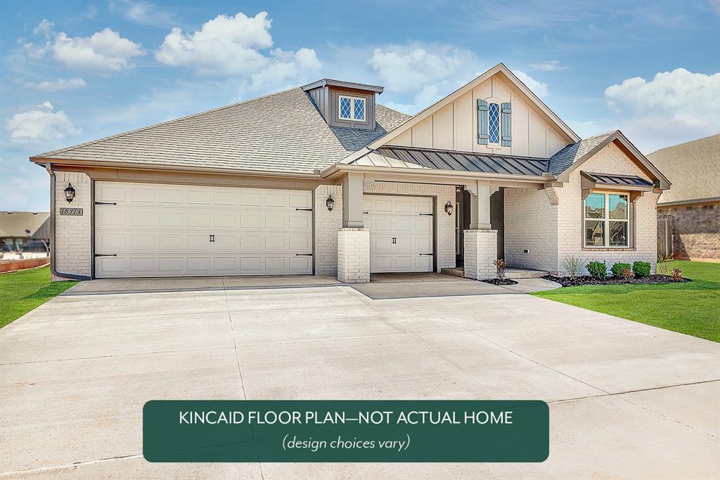 This home features a private study, a three-car garage, and an open living space. You will also appreciate the covered back patio, mudroom, and open floor plan. The kitchen has quartz countertops, a pantry, and built-in appliances, including a gas range. The main living area is highlighted by durable hard surface flooring and a beautiful fireplace. The primary bedroom is spacious, and the primary bathroom includes a large quartz vanity with dual sinks, a tiled shower, a soaking tub, and a walk-in closet.

Energy efficiency is guaranteed through our partnership with Environments for Living, ensuring predictable heating and cooling costs with potential reimbursement if usage exceeds expectations. With our Your Way incentive, you can enhance your home with options like a storm shelter, full home blinds, or apply the credit toward closing costs or interest rate buy-downs.

Red Canyon Ranch features scenic views, rolling hills, a playground, and peaceful walking trails surrounded by Norman's unique landscape. Residents of Red Canyon Ranch love the convenient location close to the University of Oklahoma and I-35.

Included features:
* Peace-of- mind warranties
* 10-year structural warranty
*Guaranteed heating and cooling usage on most Ideal Homes * Fully landscaped front & backyard
*Full Guttering
*Fully fenced backyard.
Floorplan may differ slightly from completed home.