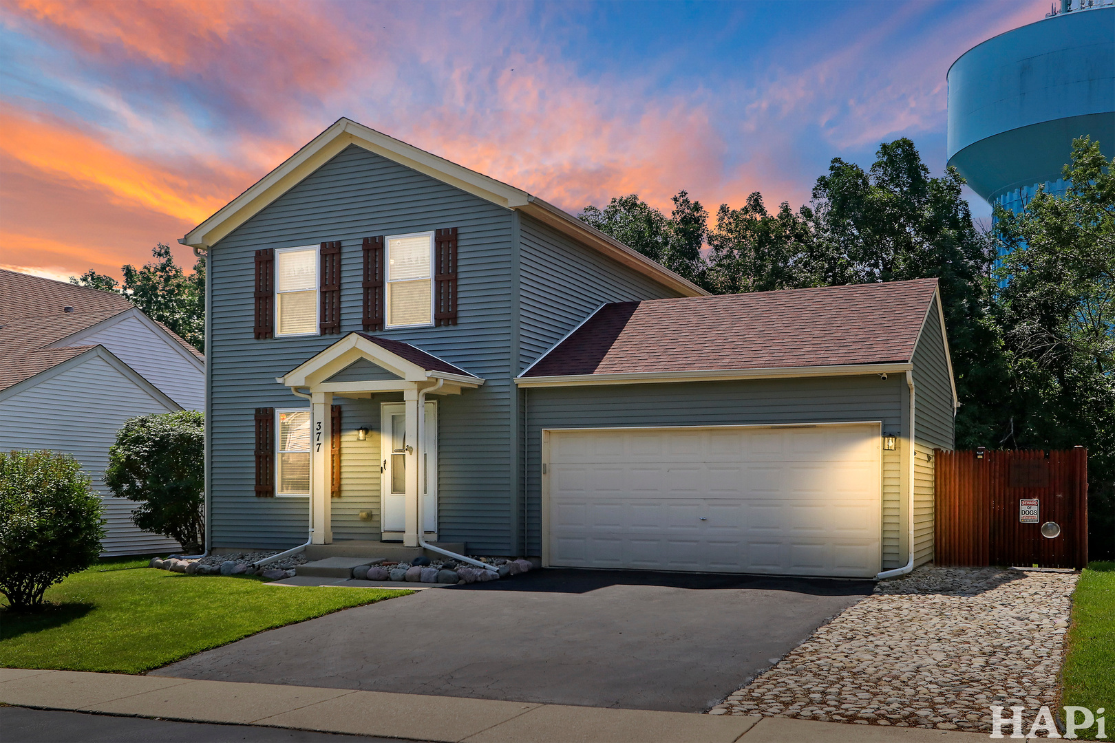 Step into this well-maintained and thoughtfully updated two-story home offering comfort, functionality, and privacy. Nearly all major mechanicals have been recently upgraded for your peace of mind - including a new furnace, AC, and boiler (2023), new siding (2023), and a new roof (2017). Enjoy durable laminate flooring throughout, with ceramic tile in the kitchen and bathrooms. The home features brand-new windows (2020) with easy-to-clean sliding screens (all but two basement windows). A new deck (2020) and freshly stained privacy fence (originally installed in 2016) make the fully fenced backyard a true outdoor oasis. Watch 4th of July fireworks from your own yard, with no rear neighbors and a beautiful forested backdrop!  Additional updates include a new sump pump (2019) and a high-efficiency Goodman HVAC system with a whole-home humidifier and air purifier for year-round comfort. The two-car garage offers ample storage, including space above in the attic.  Located in a quiet and peaceful neighborhood within walking distance to the Metra station, water park, shopping, restaurants, fitness center, movie theater, lakes, parks, and more. This home truly offers the perfect balance of privacy, convenience, and modern updates.  Don't miss your chance to own this move-in-ready gem!