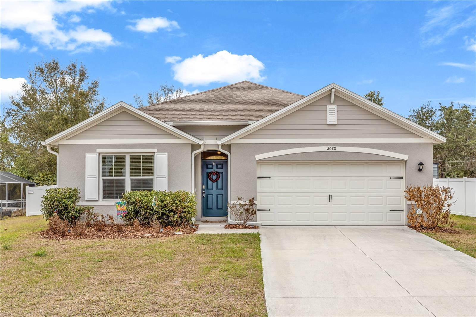 Welcome to this 4-bed, 2-bath single-family home in the established Deltona Lakes community. This popular D.R. Horton “Cali” floor plan features an open-concept layout ideal for entertaining — with bedrooms flanking a wide hallway leading to a connected kitchen, dining, and living area. The interior flows seamlessly and offers ample space for everyday living. Step outside to your lanai overlooking the backyard, perfect for gatherings or relaxing outdoors. The oversized master suite boasts a large shower and dual vanity for added comfort.All essential appliances are included, and the residence offers a 2-car attached garage. Located in a quiet subdivision without an HOA, this property combines modern design and practical features — excellent value that won’t last long.