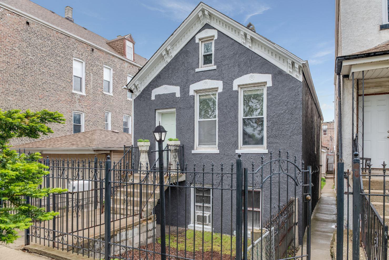 Great Opportunity to buy that starter single family home in Little Village.  Possibilities are endless with this cottage home. Home does need work. Main floor has 2 bedrooms, office, kitchen, full-bath and living room. Basement in-law unit finished with full bath, kitchen and one bedroom. Lower unit rented $950, expires 7/31/2027.  (non-conforming)     Attic unfinished with ability to build up and duplex. 2 car garage with great sized yard space.     Partial renovation 1st floor: All new wall and ceiling paint, new kitchen cabinetry, sink and countertop, new gas euro range and gas wall mount heater. New lvt flooring throughout, new blinds, new back door in unit, new shelving in corridor.  Exterior: All stucco on house and garage sealed and painted  Located on quiet dead-end road with easy walking distance to California pink line station and close to retail and food on Cermak & Douglas Park.  Make your appointment to see it today!