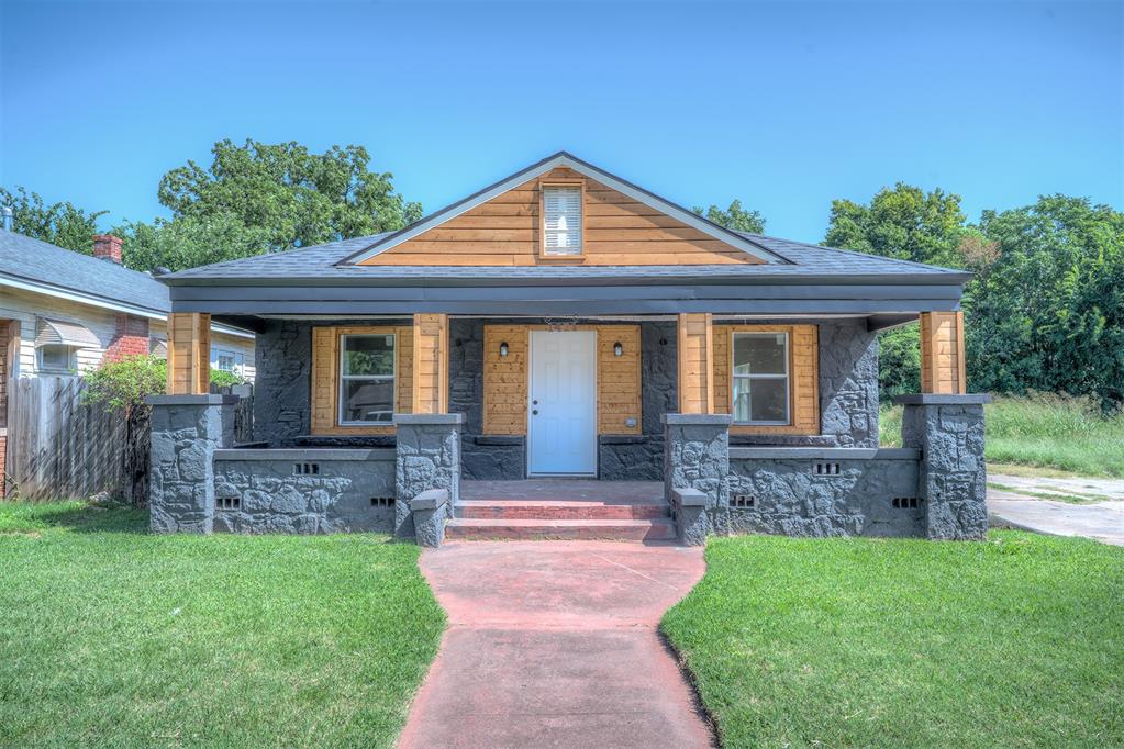 Welcome to this stunningly beautified1939 bungalow where older home character meets modern elegance! Nestled near OU Medical Center, the VA Hospital, and with quick access to downtown, this move-in ready 3-bedroom, 2-bath gem has it all — at an unbeatable value! Step onto the large covered front porch adorned with custom cedar accents and imagine enjoying your morning coffee in this great outdoor space. Inside, you're greeted by high, vaulted ceilings, abundant natural light, and sleek modern finishes that flow throughout the home. The heart of the home features an open-concept kitchen with white quartz countertops, gold accent fixtures, farmhouse sink, soft-close cabinets, large walk-in pantry, and stainless-steel appliances – including dishwasher, stove, above range microwave, and a new, side-by-side refrigerator, and a breakfast bar perfect for entertaining. Luxury vinyl plank flooring flows seamlessly throughout the home, adding warmth and durability, while new windows and a new roof ensure comfort and energy efficiency. This total electric home is both stylish and practical. Retreat to the owner’s suite featuring a spa-inspired ensuite with a large walk-in shower and rain shower head and a spacious walk-in closet with room to spare! The secondary bathroom boasts a modern tile bathtub/shower combo, and a beautiful vanity — perfect for guests or family. Additional highlights include an extended driveway leading to a stone 2-car carport, modern can lighting throughout and remote ceiling fans in each bedroom, a large dedicated laundry/utility room, and a private lot – only includes driveway to carport and not shared with adjacent lots. This home is a rare blend of comfort, style, and location — and with so much love put into this well-maintained property, all that’s left to do is move in! Don’t miss your chance to own this affordable home. Schedule your tour today! Listing agent is agent/owner/broker with licensed real estate #181575.
