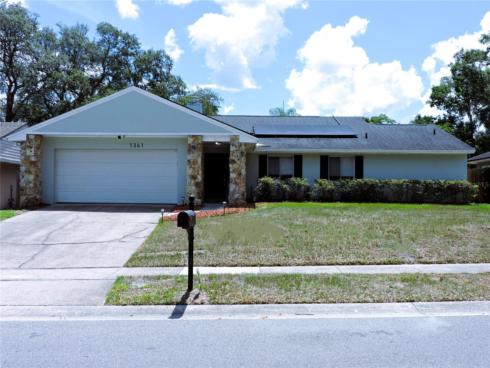 This remodeled, move-in ready home is priced to SELL FAST. Call agent for a showing today! 
4/2 NO HOA!  Who's ready for a low electric bill? This beautiful home comes with SOLAR! AC 2023 w/ HVAC UV Filter. Roof 2018. Full Reno 2019. 

The large open floorplan allows for little ones to play in the family room while being fully supervised from the kitchen. It also boasts a split floorplan with the master suite on the opposite side of the home from the 3 other bedrooms. Dining options include a kitchenette and separate dining room for formal gatherings.

All ceilings have been resurfaced with knockdown. No gross popcorn! The property is fully fenced with a very large yard and a 20 x 10 porch  for entertaining. The garage is epoxy coated for easy cleanup from oil spills.  This home is zoned for Lake Howell High School, making this the perfect choice for a new home.