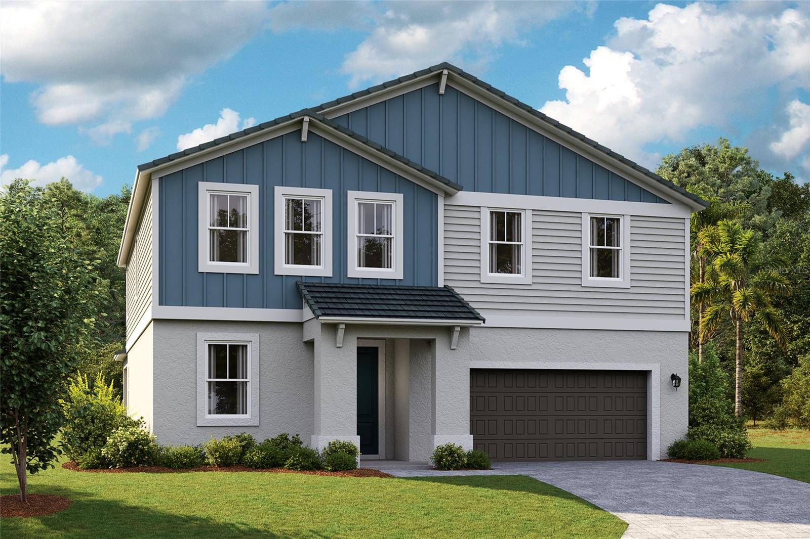 Under Construction. Welcome to the Lido, an expansive two-story home with 5 bedrooms, 3.5 bathrooms, and a tandem 3-car garage. The impressive design begins with a bold elevation and professionally designed landscaping that elevates the curb appeal. Step into the foyer and easily access a flex room, perfect for a home office or gym. The extended foyer opens to the designer kitchen, featuring 42” upper cabinets, stunning quartz countertops and new stainless-steel appliances, all overlooking the spacious main living area with luxury vinyl plank flooring. Easily transition to the outdoors through the sliding glass doors and enjoy meals or unwinding on the lanai. Rounding out the first floor is a private bedroom and bathroom, ideal for guests. Upstairs, retreat to the thoughtfully designed owner’s suite, complete with double vanity, a freestanding tub, a semi-frameless walk-in shower with floor to ceiling tile, and an oversized walk-in closet. The second floor also houses three additional bedrooms, a full bathroom, a convenient laundry room, and a versatile recreation space. You’ll find the ultimate blend of luxury and functionality in the Lido. 
Find the perfect balance of serene landscapes and modern amenities at Mirada. Homeowners at Mirada enjoy the beach lifestyle in Pasco County with a 15-acre man-made lagoon for swimming, kayaking, paddle boarding, and relaxing. Golf cart paths and spacious sidewalks invite residents to explore opportunities for outdoor recreation, including parks, playgrounds, and nature trails. Stay close to what’s important at Mirada, ideally located 30 minutes from Downtown Tampa and just minutes from Publix. From high-speed action—including super-fast ULTRAFi Wifi--to leisurely strolling or floating, at Mirada you can live life to the fullest. 
Images shown are for illustrative purposes only and may differ from actual home. Completion date subject to change.