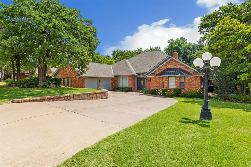 Wonderful custom-built, one owner home. This home has been immaculately maintained from its inception. Custom features include the massively sized rooms, Pella doors and windows and the abundance of crown moldings, just to name a few. The first living area has a corner fireplace while the second has a cathedral ceiling with wood beams, crown molding, fireplace and a bank of wood cased Pella windows. The kitchen has a generous amount of granite counter space and newer Frigidaire Gallery stainless steel appliances, including double ovens and a microwave. The primary bedroom is on the back of the home and has two walk-in closets. The primary bathroom has a clean, fresh look with newer tile and features a whirlpool tub and separate shower. On the same side of the home, you will find two generously sized secondary bedrooms with a hall bathroom in between them, which has newer floor tile and wall tile as well. The front bedroom has a bay type window. On the opposite side of the home is a 4th bedroom, which would function perfectly as an office. Just off the bedroom is a remodeled bath with a shower. The east exposure backyard is wonderful with a large covered patio and multiple mature trees. Additional features include a half bath, formal dining room, and a wet bar. Most plumbing fixtures and carpet have been recently replaced as well as some lighting fixtures.