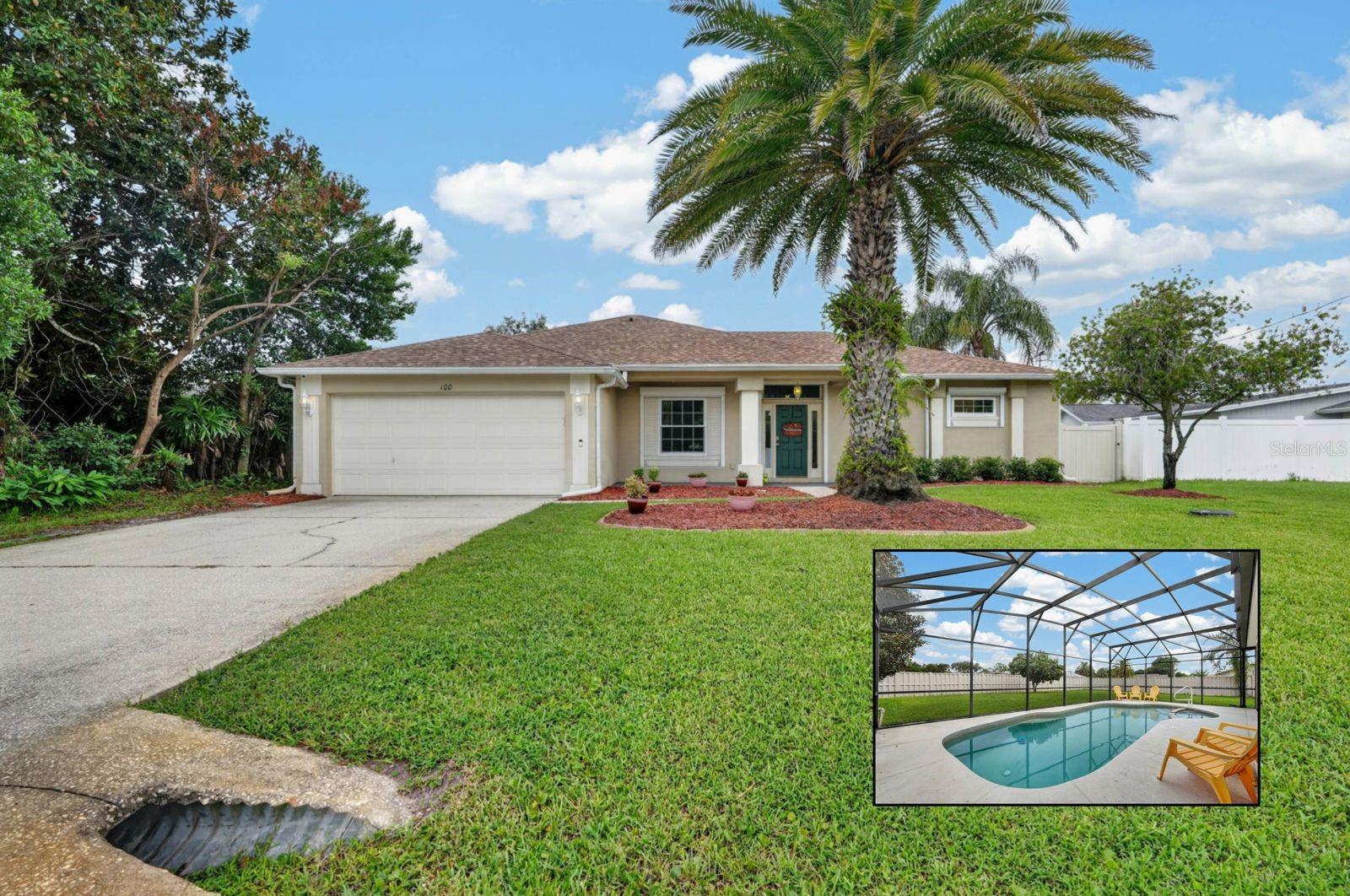 Seller will consider a $7,500 concession towards buyer's closing costs with a full price offer!! BLOCK HOME, NEW ROOF 2024, NEW HVAC 2025 with ultraviolet filtration, ENTIRE HOUSE GENERATOR with kill switch, HURRICANE SHUTTERS on all windows and doors, INTERIOR HOUSE PAINT 2021, POOL PATIO RE-SCREENED 2022. This home checks all the boxes. This 2300+ sq ft beautifully maintained pool home sits on an OVERSIZED LOT with NO HOA & no short term rental restrictions! This functional & spacious floor plan checks all the boxes. Upon entry, you are welcomed with soaring 9’ high ceilings and a formal family room and beautifully appointed dining area that sets the tone for this exceptional home. A stunning huge custom-built barn door separates the home’s desirable split floor plan. Just beyond it is a beautiful kitchen and inviting living space. The kitchen features durable solid surface countertops, an abundance of prep space and cabinets, large kitchen pantry, and stainless steel appliances including a versatile air-fryer oven. At the heart of the kitchen is a large center island. Large living room and eating area. The spacious primary suite offers an abundance of room for large furniture and also a sitting area. The recently remodeled primary bathroom offers a luxurious retreat with granite countertops, dual vanity sinks and a garden soaking tub. The walk-in shower has gorgeous slate tile and glass doors. The two other bedrooms are down the hall with a full bathroom also with granite countertops, laundry room leading into the garage. Lots of storage closets. Now let the Florida lifestyle unfold before you as you open the french doors just off the kitchen. A spacious covered patio provides shelter from the sun and just steps away, your heated pool and spa (with brand new pump). All screen enclosed offering year-round enjoyment without the pesky bugs. Beyond the enclosure, a beautiful paver patio expands your entertaining space, while the fully fenced yard provides privacy, room to play and lush landscaping supported by a sprinkler system.  Other features include high-end Pella windows throughout house, gutters, irrigation system, ceiling fans throughout. Short drive to heart of town, Palm Coast & Flagler beaches. This home offers the perfect blend of quality craftsmanship, thoughtful upgrades, and Florida lifestyle charm - truly a must see!