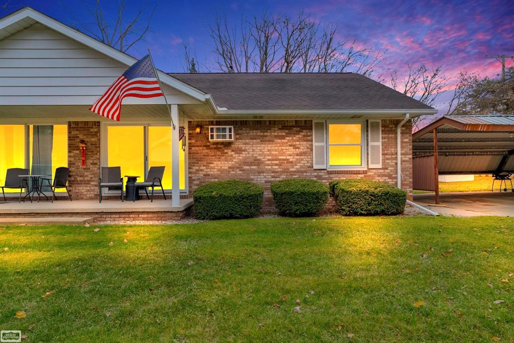 Move-in Ready! This beautifully maintained brick and vinyl end-unit ranch condo offers the perfect blend of comfort, convenience, and low-maintenance living in a quiet 8-unit community. Step inside to find an eat-in kitchen with plenty of cabinet space, a large, light-filled living room with a doorwall leading to the cozy front porch-perfect for morning coffee or relaxing evenings. The finished basement adds valuable living space with a family room, full bath, and third room, ideal for guests, a home office, or hobby area. All appliances and a generator are included, with new windows installed in 2023 for added efficiency and peace of mind. HOA dues include water and trash service, making this home as practical as it is charming.  Chest freezer excluded.