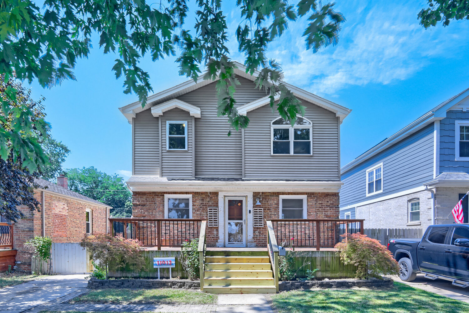 Welcome to this spacious 3-bedroom, 2-bath home in the highly desirable Mount Greenwood neighborhood. The first floor offers a great layout with the living room, dining room, and kitchen flowing seamlessly together, creating a comfortable space for everyday living and entertaining. An additional first-floor office provides the perfect space for working from home, a playroom, or flex space to fit your needs. The updated kitchen features stainless steel appliances and plenty of workspace. Upstairs, you'll find three bedrooms, including a generous primary bedroom with a large walk-in closet. The home also features dual HVAC systems for added comfort and efficiency. Enjoy the outdoors from the large front porch or spacious back porch overlooking the nice-sized yard. The partially finished basement offers additional living space and is ready for your personal touches. Located within the Mount Greenwood school district and conveniently within walking distance to local restaurants, parks, and schools, this home offers a great combination of space, location, and functionality.