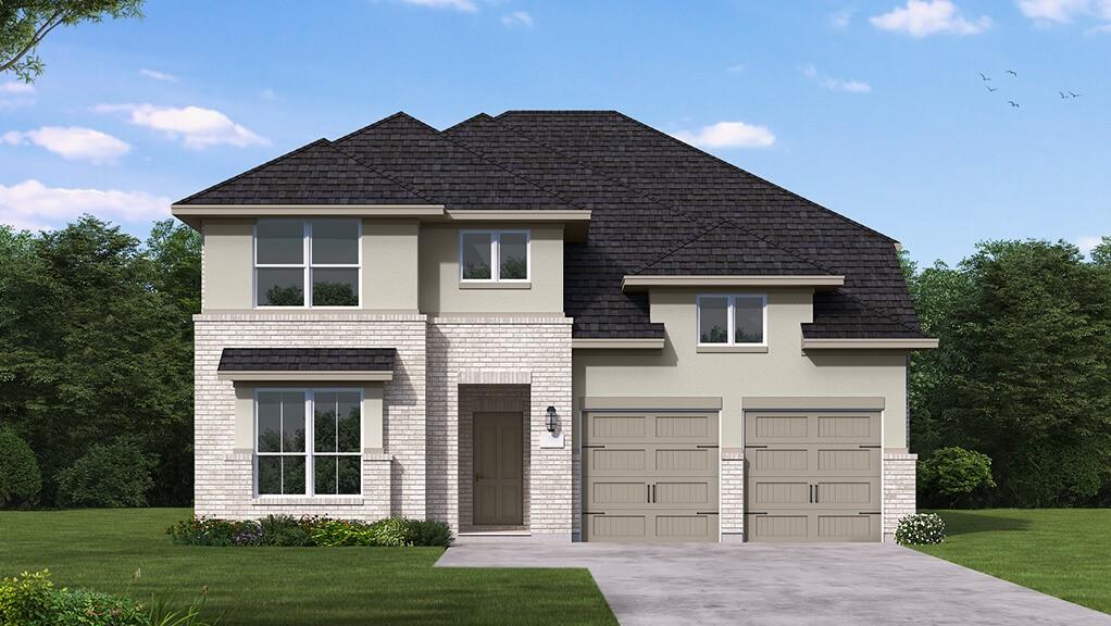 MLS# 21281738 - Built by Coventry Homes - Aug 28 2026 completion! ~ Situated on an oversized south-facing corner homesite, this stunning 3,473 sq ft home offers a perfect balance of luxury, space, and thoughtful design. Featuring 4-bedrooms and 4.5-baths, this home is ideal for both everyday living and entertaining. Soaring 20-foot ceilings create a dramatic and light-filled great room that flows seamlessly into the casual dining area and chef-inspired kitchen. A formal dining room provides an elegant space for hosting gatherings, while a private study offers the perfect work-from-home setup. The primary suite is a relaxing retreat with a spa-like bath and spacious walk-in closet. A secondary bedroom with its own ensuite bath is conveniently located downstairs, ideal for guests or multigenerational living. The media room adds the perfect space for movie nights and game days, making this home as functional as it is beautiful. Visit today!