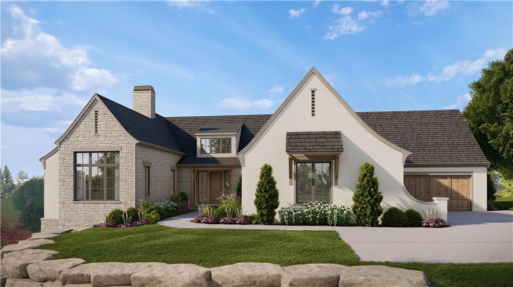 Luxury new construction by Double Eagle Builders in the prestigious Village of Loch Lloyd. Positioned on a dramatic walkout lot with scenic surroundings, this custom residence blends timeless architecture with elevated modern living. The striking exterior showcases a refined blend of stone and stucco, expansive windows, steep architectural rooflines, and a spacious side-entry 4-car garage. Inside, the thoughtfully designed floor plan includes luxurious main-level living spaces paired with an entertainer’s lower level complete with a golf simulator room, exercise studio, wine display area, spacious family/game room, guest suites, and extensive storage.The rear outdoor living area is designed with a resort-style pool and seamless indoor-outdoor entertaining. Additional features include high ceilings, oversized windows, designer finishes, custom detailing throughout, and a future elevator location.Located within one of Kansas City’s most exclusive gated golf communities, this is a rare opportunity to own a custom luxury home while still having the ability to personalize select finishes depending on the stage of construction.