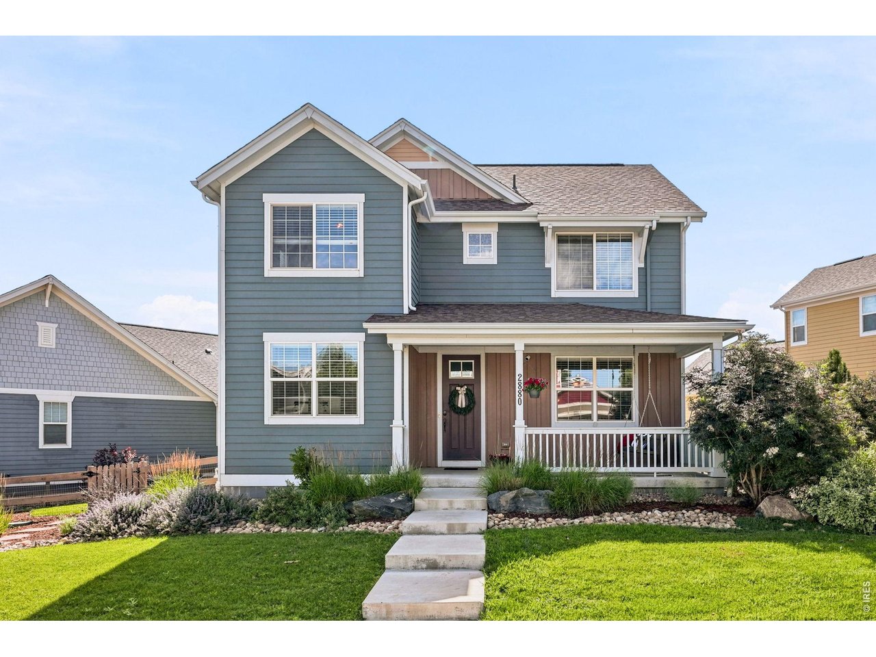 Ask about the 7/1 ARM below market rate! Wonderful opportunity in highly desirable Indian Peaks South! Situated on an exceptional lot featuring two generously sized & landscaped side yards, this meticulously maintained 2-story home offers a unique combination of indoor & outdoor living. With 4 bedrooms, 4 bathrooms, a main-floor office, & a finished basement complete w/ bedroom, bath, & wet bar, this home offers exceptional flexibility for everyday living & entertaining. Charming covered front porch w/ porch swing welcomes you into main level, featuring hardwood floors, private home office, & inviting family room w/ gas fireplace & access to private patio. Gourmet kitchen offers gas cooktop, center island w/ breakfast bar, abundant cabinetry, & adjacent dining area. Convenient powder bath completes main level. Upstairs, spacious primary suite features vaulted ceilings, a walk-in closet, & luxurious bath. Two additional bedrooms share a full bath, & upstairs laundry room adds convenience. Finished basement provides exceptional flexibility w/ recreation room, wet bar, bedroom, & bath-perfect for guests, entertaining, or multigenerational living. One of the standout features of this property is its exceptional lot, offering a rare opportunity in Indian Peaks South with TWO generously sized side yards rather than the more typical single-yard configuration found throughout much of the neighborhood. These outdoor spaces provide wonderful versatility for relaxing, entertaining, gardening, & enjoying Colorado's beautiful weather. One side features a two-level patio w/ built-in planters, creating a private outdoor retreat, while the second offers additional usable yard space with irrigation for garden beds. Two-car garage w/ tall ceilings & additional storage. Leased solar system. Enjoy all Indian Peaks South has to offer, including community pool, parks, & trails, w/ downtown Lafayette & Louisville minutes away. Quick possession. Come see all this special home has to offer!