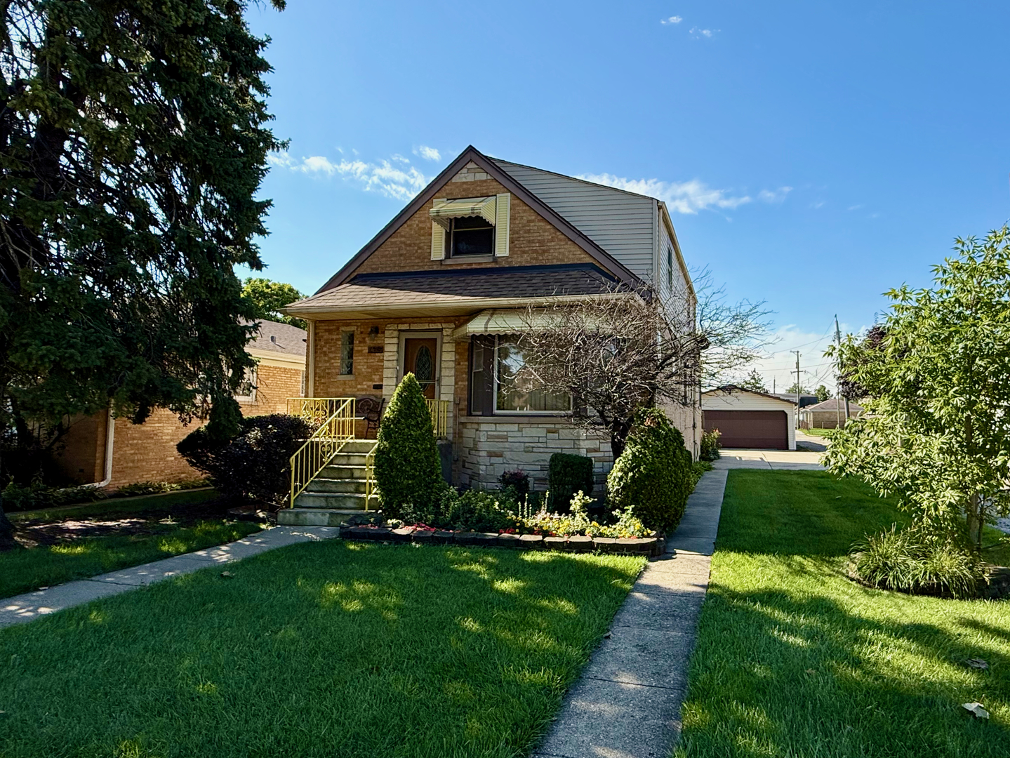 Solid brick home set on a 51' extra-wide and deep lot in prime Edison Park! Charming and bright home features a large layout and generous room sizes. The formal living room and dining room feature hardwood flooring. Large eat-in kitchen with granite countertops and stainless steel appliances. Huge family room overlooks the sprawling back yard and opens to the deck. First floor bedroom and full bathroom. Second and third bedrooms located on second floor with full bathroom and large upper porch overlooking the yard. Finished basement with an open recreation area and tons of storage. Corner lot features a massive park-like back yard that is fully fenced in.  2.5 car garage with private side driveway also features a rear overhead pass-through door for additional parking. Fantastic location! Walk to Edison Park Elementary School. Just steps to the Metra, Olympia Park, shopping and dining. Convenient location close to O'Hare and expressways. Great opportunity to enjoy everything vibrant Edison Park has to offer! Home is being sold as-is.