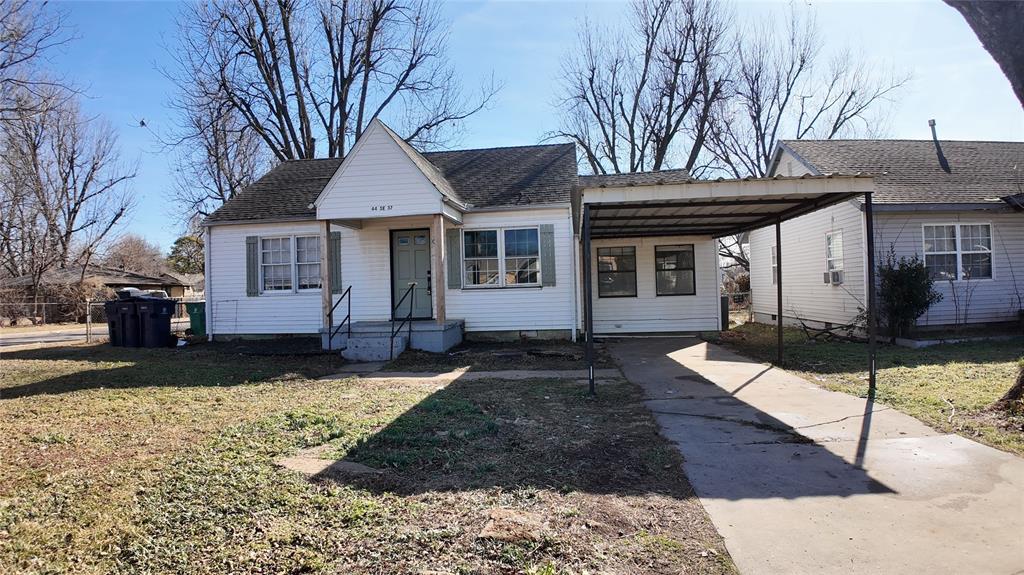 The property located at 44 SE 37th Street in Oklahoma City, OK offers a comfortable layout with three bedrooms and one bathroom. This home provides a practical floor plan that works well for families, first-time buyers, or investors. The bedrooms are well-sized and offer flexibility for sleeping, home office, or guest space. The single bathroom is centrally located for easy access throughout the home. The property sits in an established neighborhood with convenient access to local schools, shopping, and dining. Its location allows for quick travel to major roads and nearby amenities in Oklahoma City. Overall, this home presents a solid opportunity for those seeking a functional and affordable property.