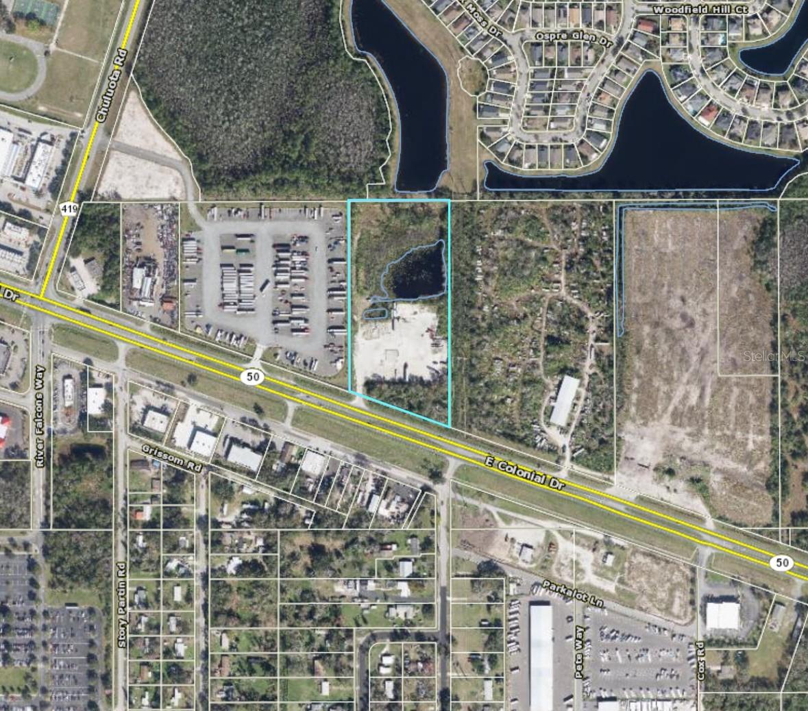 We are pleased to present this 7.88 Aces Industrial site FOR SALE! 

The current owner/business is generating $20,000-$30,000/month, has approximately 60 vehicles parking on his property and they pay by Zelle or Cash app - There are operational cameras on the property for security, the owner has been told it should be easy to convert the agricultural zoning portion in the back to the same zoning C3 if you go through the process, potential to clear all the trees in the front as long as you put up a wall and got proper permitting. Current ownership has a general liability policy at $2 million and cost approx. $1500/year.  
There is approximately 2.5 to 3 acres of concrete on the ground from the previous tarmac cement factory. The owner exclusively leases 10 parking spaces to the truck parking club and they pay $20 daily or $380 a month and then they up-charge it to $25/day through their membership. You can fill in the pond, but it would require mitigation payment to fill in the pond, even though it is man-made from Tarmax years ago.

The owner has a clean report from biotech that was done just a few years ago