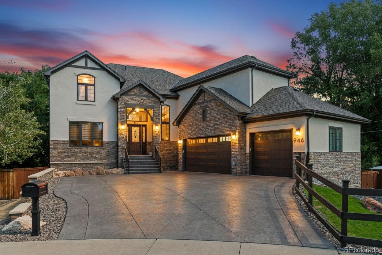 PUBLIC PREMIER ON MARCH 20 FROM 4P - 7P // Full Photo Collection Drops March 20Experience elevated living in this masterfully crafted custom home. Every detail reflects luxury, comfort and timeless style. Ideally located near the Medical Center within the coveted Cherry Creek School District, this modern masterpiece delivers refined living at every turn. Step through the grand foyer into a sun drenched open floor plan with soaring ceilings, oversized windows and seamless architectural flow. The great room stuns with a dual sided fireplace extending into a main floor study, balancing warmth and productivity.At the heart of the home, the chef’s kitchen commands attention. Brand new white quartz countertops crown a dramatic double waterfall island, paired with a designer backsplash, upgraded lighting, walk in pantry, and butler’s pantry for effortless entertaining. The covered trex deck invites 'al fresco' dining and sunset gatherings. Upstairs, the primary suite offers a sitting area with fireplace, dual walk in closets, private balcony, and a spa inspired bath with heated floors. Secondary bathrooms also feature heated flooring, while the powder bath is elegantly appointed without it. A private ensuite provides ideal accommodations for guests or multi generational living.The walkout basement impresses with a spacious rec room and fireplace, wet bar with modern pendants, climate controlled 450 bottle cedar wine room, guest suite, and custom wall finishes. A stamped concrete covered patio flows into a landscaped backyard designed for year round enjoyment. This is more than a home, it is a statement of craftsmanship and intention. A rare opportunity to own one of the most thoughtfully upgraded custom residences on the market.