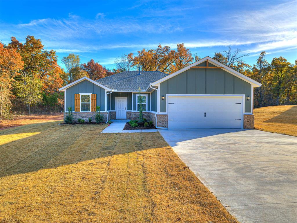 SPECIAL FINANCING OPPORTUNITY ON THIS BRAND-NEW CRAFT HOME! Qualified buyers may receive up to 5% forgivable down payment assistance through the Oklahoma Housing Stability Program, with additional OHFA programs potentially available. This incredible opportunity could significantly reduce upfront costs and make stepping into a new home easier than many buyers realize. Ask for details and approved lender information.  Estimated completion August 10, 2026. Located on an impressive .71-acre homesite in Buck Crossing, the Lincoln plan by Craft Homes combines spacious living, thoughtful separation, and modern comfort in one of the community’s most attractive layouts. With 1,612 sq ft, 3 bedrooms, and 2 bathrooms, this home was designed to feel open, functional, and welcoming from the moment you enter.One of the standout features of the Lincoln plan is the oversized central living room that creates a bright, connected gathering space flowing seamlessly into the kitchen and dining area. The kitchen offers abundant workspace, excellent storage, and a large island layout perfect for entertaining, meal prep, or everyday living. The private primary suite is positioned separately from the secondary bedrooms and includes a spacious bath along with separate his-and-her closets, a feature buyers absolutely love.The secondary bedrooms are tucked quietly on the opposite side of the home with their own dedicated full bathroom, creating flexibility for guests, children, hobbies, or work-from-home needs. Outside, the large .71-acre lot provides space rarely found in new construction, offering room for outdoor living, pets, gatherings, or future backyard possibilities.Buck Crossing continues to grow in popularity thanks to its peaceful setting and convenient access to Guthrie, Edmond, and Oklahoma City. Photos are from a completed model and are intended to showcase the quality, craftsmanship, and finished design style