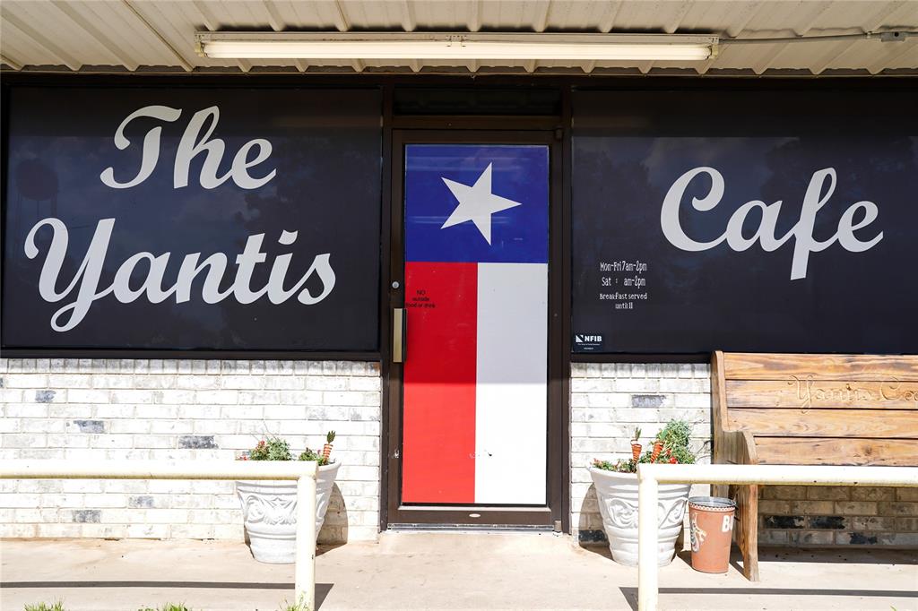 Newly remodeled restaurant in 2025 that was also updated in 2023! This popular spot provides the perfect location on State Highway 154 (Main Street) in Yantis, minutes from Lake Fork. This established hometown cafe currently serves breakfast and lunch 6 days a week! Situated on .49 acres, you have plenty of parking including the adjacent lot. The dining area seats approximately 64 guests. Inside, you'll find a 6-burner gas cooktop, a double and single fryer, griddle, vent, Migali refrigerator, Blue Air 3-door freezer, and Hobart dishwasher. Security cameras, a POS (Apple square) at check out counter, and Fiber-optic internet are a bonus for the owners. Covered patio for employee breaks, and metal storage building for extra supplies in back.
