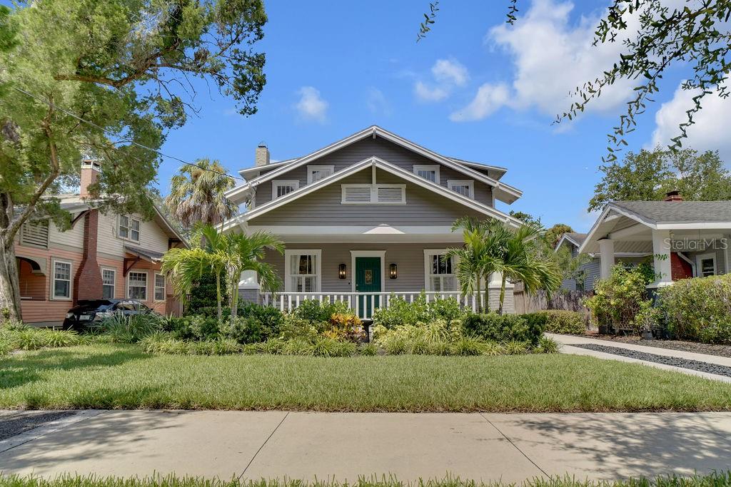 Welcome to this beautifully built Craftsman home in the heart of Hyde Park in Tampa, where this timeless and historic architectural home meets modern living. From the inviting front porch and newly updated landscape to the recently remodeled interior, this residence showcases quality craftsmanship, warm character, and beautiful finishes throughout the home.  It features abundant natural light, spacious living, and sleeping areas along with walk-in closets in every bedroom. Located in one of Tampa's most desirable neighborhoods, this home is just minutes away from top-rated schools, boutique shopping, award-winning dining, vibrant nightlife, downtown Tampa, Tampa International Airport, and the gorgeous Gulf Coast world-famous beaches.  Combining historic charm with an unbeatable South Tampa location, this exceptional property offers the perfect place to call home. The original heart of pine hardwood floors were refinished in 2024. Spray foam insulation was installed in the attic, first-floor trusses, and crawl space in 2024. The pool was refinished and the pump was replaced in 2025. A new ribbon driveway was expanded and installed in 2025.  New landscaping and irrigation were installed in 2025. The kitchen, bathrooms, and laundry room were all remodeled in 2025 with custom cabinetry and new quartz countertops. The roof for the home and pool house/converted garage were replaced in 2026.   New siding and moisture barrier was installed on the pool house in 2026.  Both the home and pool were painted inside and out in 2026.  New A/C ductwork was installed in the crawl space in 2026. Foundation stability beams were installed by the previous owner. For more information on work provided by licensed trades, please ask the listing agent. Included in the square footage of this property is the 323 sq. ft. pool house, which has a brand-new A/C window unit (2024).