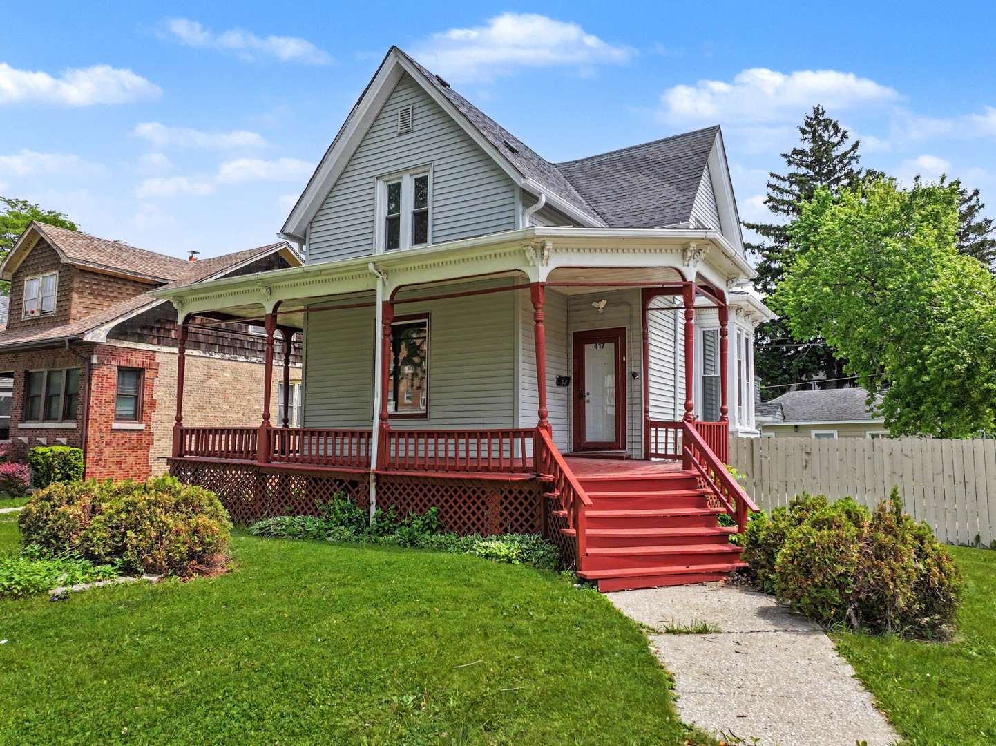 HUGE! Newly rehabbed 5+ Bedroom 2.5 bath Victorian on a large fenced in corner lot. Lots of new here, including: New cabinets, stainless steel appliances, new air conditioner, new flooring, fixtures. Plenty of space to roam and entertain. Large finished basement with 2 additional rooms as well. Large detached 2 car garage.