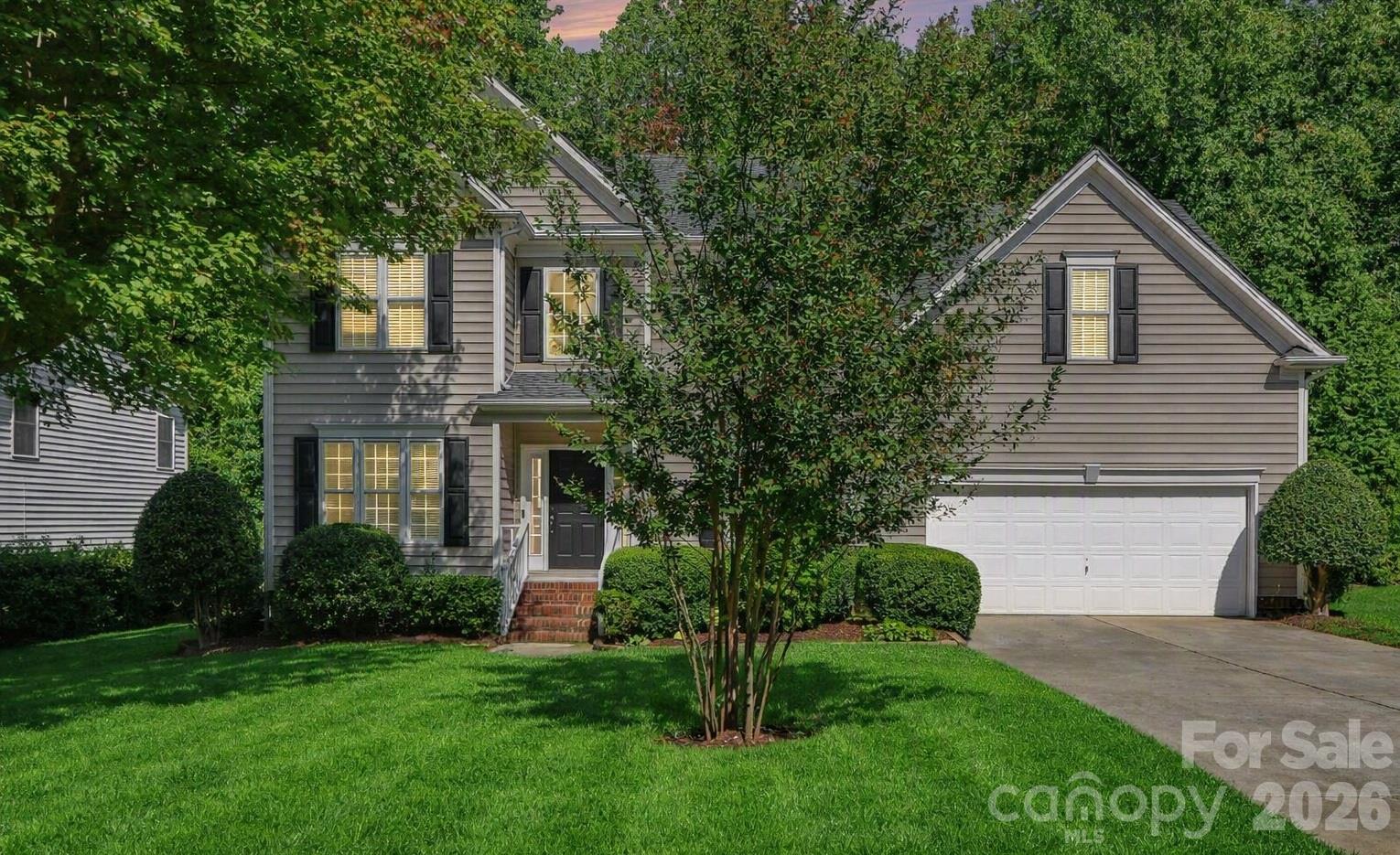 Beautiful Home in Hampton Ridge. Start your mornings with coffee on the rear deck or in your backyard under the gazebo, surrounded by mature trees - the perfect tranquil retreat. This meticulously maintained, residence features 4 bedrooms, 2½ baths, and a versatile bonus/flex space upstairs—providing abundant room to gather, work from home, entertain, or simply relax. The inviting main level boasts a welcoming open foyer, formal living and dining rooms, all with crown molding, and a comfortable family room centered around a cozy gas fireplace—all gleaming with rich hardwood floors that add warmth and elegance. The kitchen is equipped with porcelain countertops, a stylish tile backsplash, stainless steel appliances, and natural wood cabinetry, with a large walk-in pantry seamlessly connecting to the breakfast nook, dining area, and outdoor living spaces—ideal for everyday comfort and entertaining guests. Upstairs, the primary suite impresses with a tray ceiling and a walk-in closet. Luxurious updated Primary Bath: relax in your clawfoot soaking tub or your porcelain-tiled ceiling-to-floor frameless glass shower. The upper-level bedrooms offer plenty of space. The oversized bonus room can serve as a fourth bedroom, media room, home gym, or playroom, with an adjoining flex space perfect for a closet, office, hobby room, or extra storage—tailored to fit your lifestyle. Outside, mature landscaping, an attached two-car garage, rear deck, custom gazebo with fan and lighting, and treed backyard create an inviting outdoor oasis ready for relaxation and gatherings. Located in Hampton Ridge, this community offers a pool, walking trails, and sidewalks within a convenient Huntersville setting—just 5-10 minutes from Sam Furr Road shopping, I-77, Birkdale Village, Northcross shopping and dining, recreation, and the Lake Norman lifestyle. This is more than a home; it’s a sanctuary where busy weekdays become more manageable and weekends are filled with the best of everything.