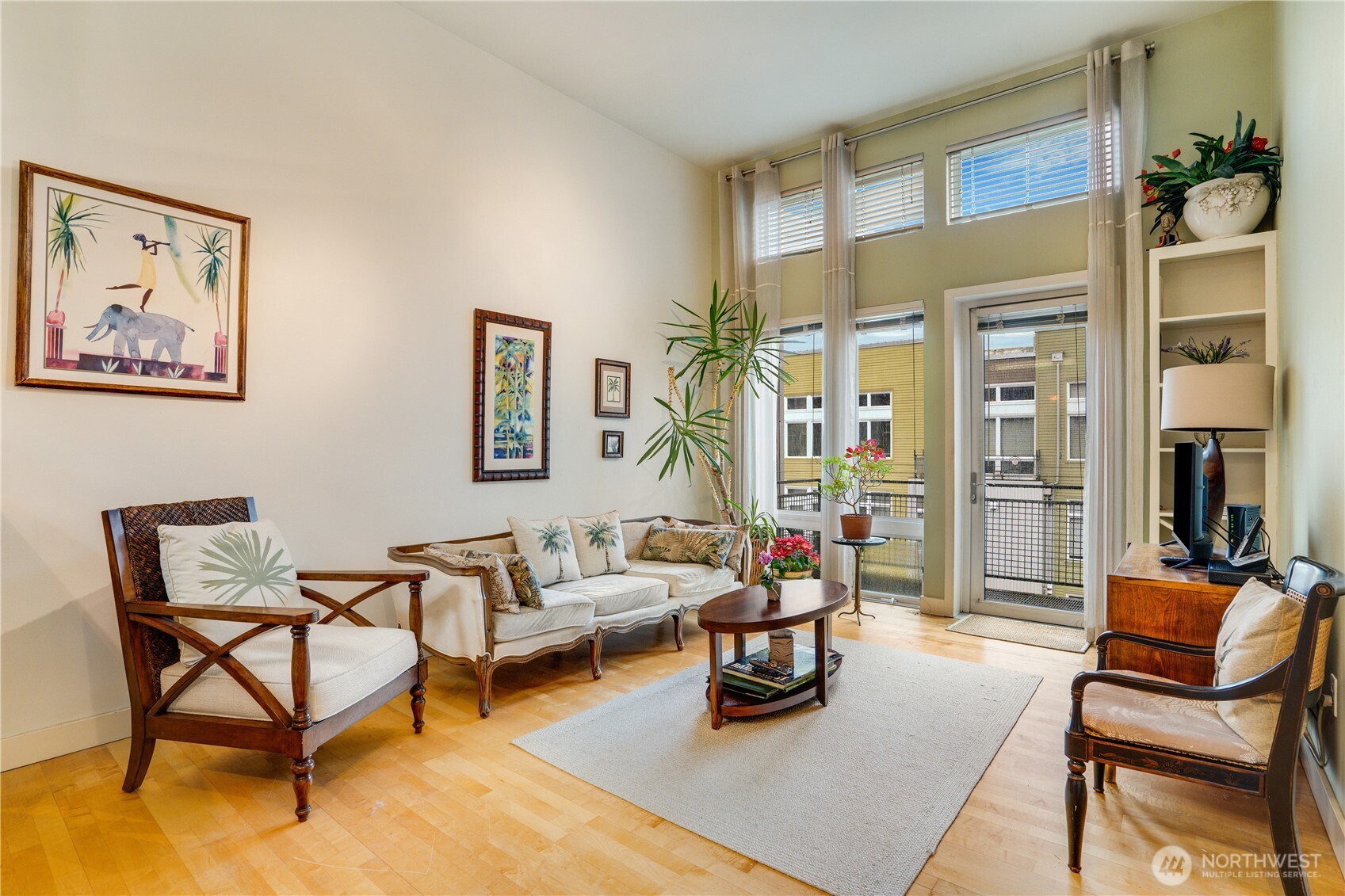 Thea's Landing in Downtown Tacoma provides a rich lifestyle of leisure, activity and inspiration. Overlooking Thea Foss Waterway: a thriving community hub with a mixture of restaurants, clubs and local businesses. This top floor condo is minutes from Tacoma’s Transit station, Museum of Glass and University of Washington. It is a premier location to experience Tacoma’s diverse community. Views of the water are seen from the balcony off the living room. The home has been well cared for and received many upgrades including a new water heater in 2019 and a new heat pump in 2022 (ideal temperature control throughout the year). Floor-to-ceiling windows are dressed with both shades and drapes so you can set the mood. One parking spot + storage options; satisfaction of style, space & simplicity are here. Enjoy onsite gym, community center, sauna and more. You can have it all, here at Theas Landing.