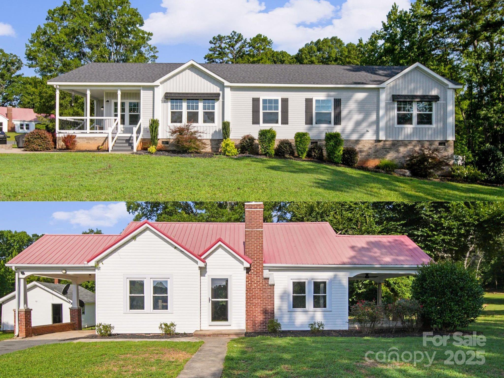 Incredible opportunity for a private family compound or retreat on a stunning Stanly County property! This unique offering includes TWO FULL HOMES—a charming, updated 100+ year-old farmhouse full of character and history, plus a beautifully crafted newer home with elegant trim work and modern finishes. Also on site: a cozy tiny house, perfect for guests, rental, or office space. Set on serene acreage with multiple ponds (great for fishing and relaxing), open space for animals, ATVs, gardening in the small greenhouse or on site, or recreation, and total privacy—yet still convenient to town and local amenities. Whether you're dreaming of a multigenerational homestead, vacation property, or a peaceful escape to share with friends, this one checks every box. Rare to find this kind of space, versatility, and quality—all in one property. Use one home, rent the other, or bring everyone together. Don’t miss your chance to own this special slice of North Carolina countryside!