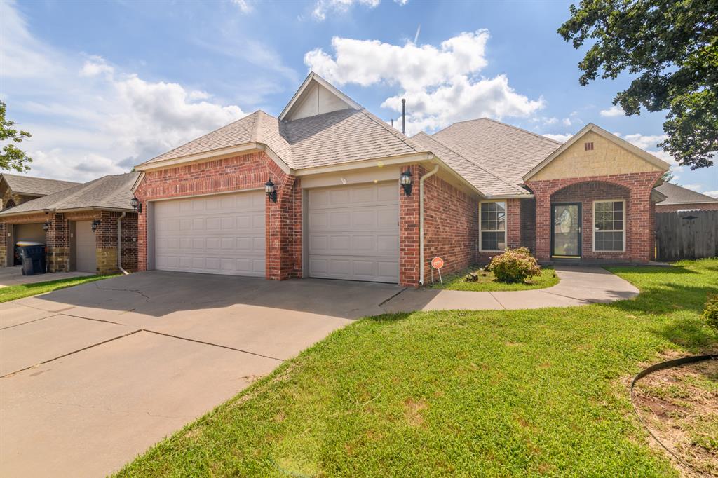 Wonderful residence located in sought after gated community of Oakdale Park in Oakdale School District.  Easy access to I-35 and Kilpatrick Turnpike and short distance to entertainment such as Frontier City Theme Park, restaurants, parks, retail and more!  This three bedroom PLUS study, two full baths and three-car garage has an open floorplan with kitchen as the focal point of the home surrounded by the living room with center fireplace, study, dining room and bedrooms.  Primary bedroom is split from secondary and has dual sinks, jetted tub, separate shower and walk-in closet.  Enjoy time to yourself on your covered patio or grill your favorite burger for dinner with family and friends.  Community amenities include gated entrance for extra security, community pool and park.  Schedule your showing today through Showing Time.