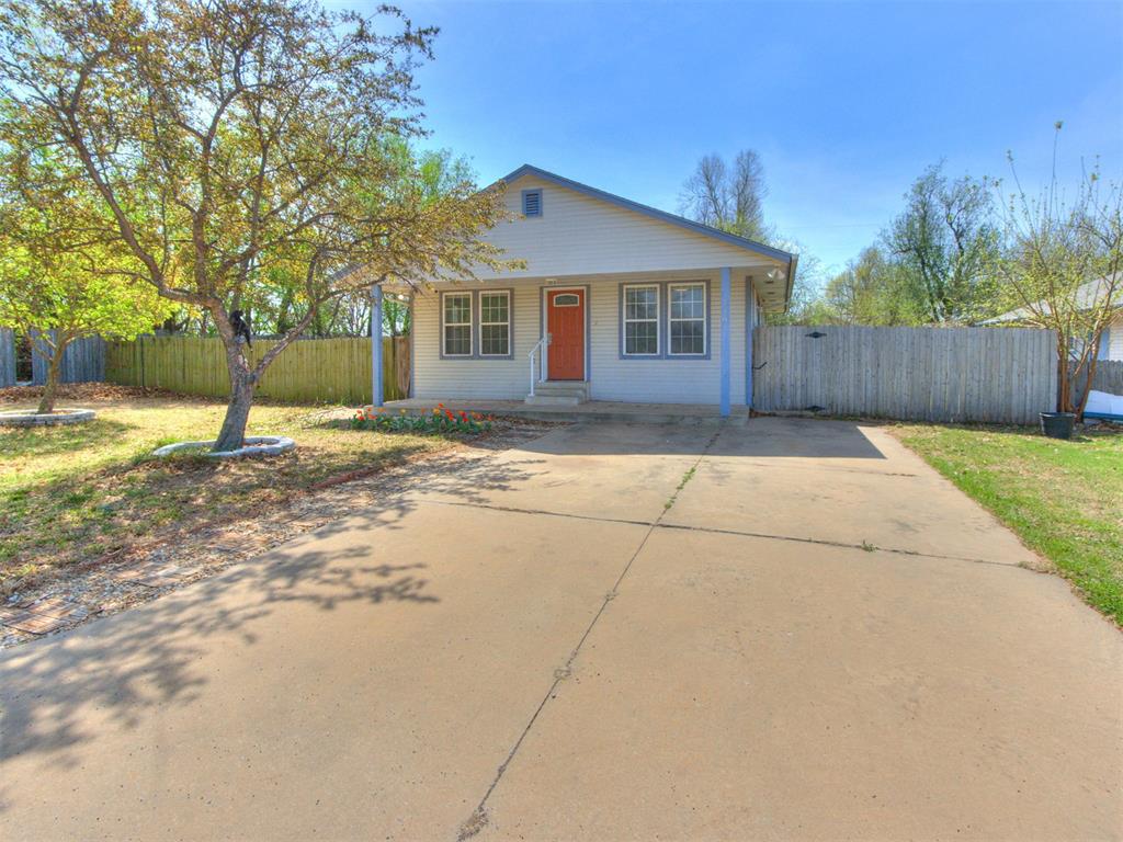 Welcome home to this charming 3 bed home facing the park! Upon entering you have the open living, dining, and kitchen spaces. One and half bathrooms, with one being converted from a closet to a half bath in 2022. LVT flooring in main areas - living, dining, kitchen, hall, and main bathroom were added in 2021. Also in 2021, new paint throughout the home and a cabinet refresh in the kitchen! Additional features include a whole house water filter (2023), fire-pit in backyard (2021), Power and Air conditioning to the outbuilding (2025) for your perfect she-shed or man-cave. Across the street is a park with a playground area and basketball court