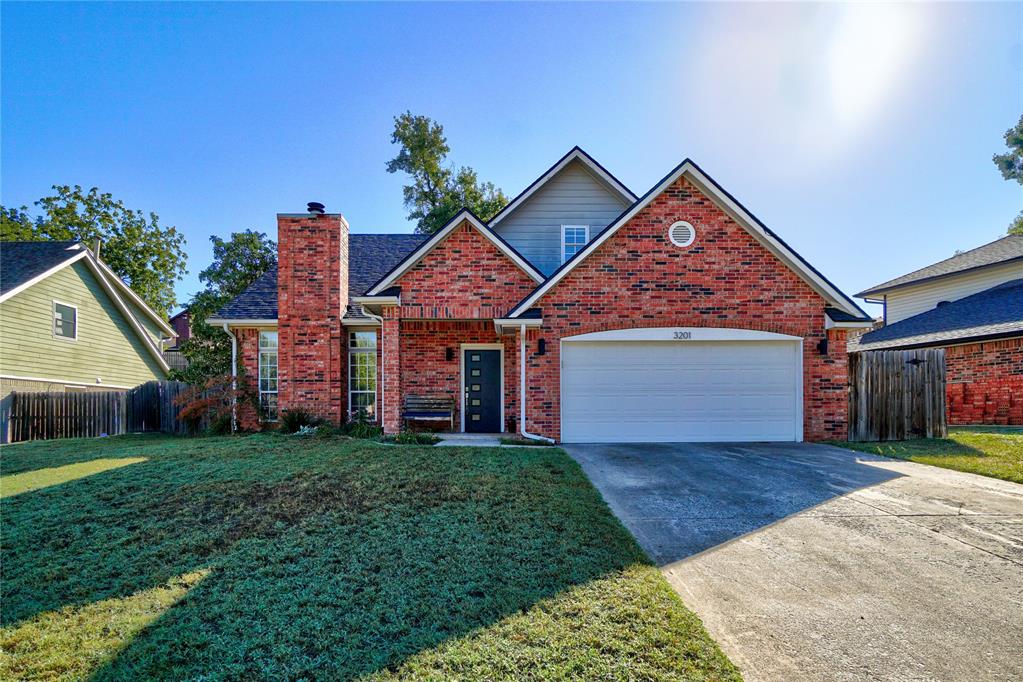 SHERWOOD FOREST BEAUTY! This Convenient Central location allows you to walk or bike to the University and elite neighborhood schools. Quiet culdesac, and landscaper’s dream backyard! This 4 bedroom home boasts a Large open living and formal dining area with cozy wood burning fireplace, great for family occasions or OU football. Kitchen has granite countertops with nice workspace for cooking, inside utility room, sunny dinette with sliding doors to backyard. Owners suite downstairs with great built in bookcases perfect for reading or Art display. Adjoining bath has separate tub and shower, along with double vanity and large walk in closet. Upstairs large game room great for TV, or large enough for ping pong or pool table. Large large room upstairs could make a great study, if someone works from home.  3 large bedrooms with great closets. Nice hall bath that connects one of the larger bedrooms. New Class 4 roof as of 9/27/2024. Heat and air system recently replaced. Brand new retaining wall just added in backyard.  Minutes from campus, great restaurants, shopping, and downtown arts district. Easy access to Hwy 9 and I-35. Don’t miss out on this one!