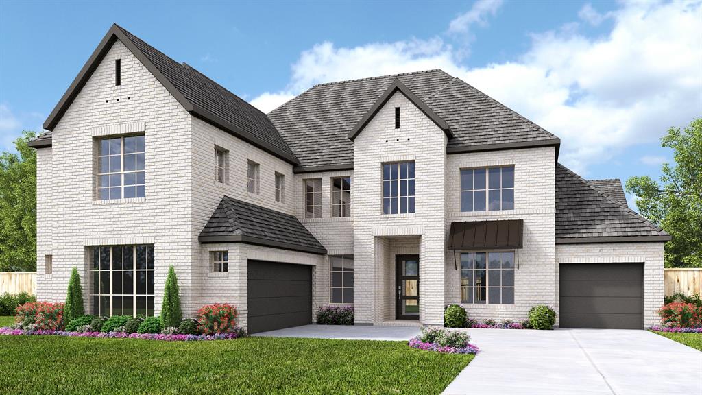 The front porch opens into a two-story entryway. French doors open into a flex room right off the entry. Adjacent to the flex room and off the curved staircase is the home office that boasts tall ceilings and storage. As you enter the family room you are greeted by a fireplace, a two-story ceiling and wall of windows. The connecting dining area allows access to the backyard covered patio. The kitchen boasts ample counter space, an island with built-in seating, a butler's pantry, walk-in pantry, and access to the split one-car garage. The primary bedroom boasts ample natural light from the wall of windows. Double doors lead into the primary bathroom which boasts a garden tub, glass enclosed shower, dual vanities, two walk-in closets, and dual access to the utility room for added convenience. Upstairs on the second level is an oversized game room with a loft area. Secondary bedrooms and bathrooms along with additional storage space complete the upstairs. A private guest suite with full bathroom has access to the mud room off of the two-car garage.