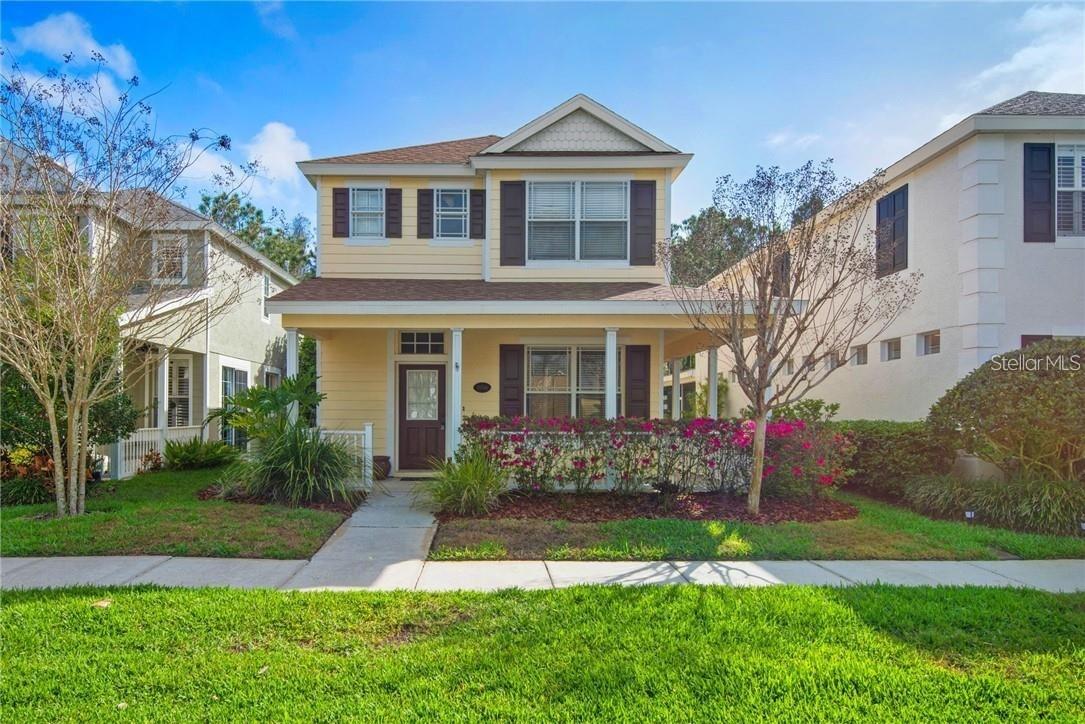 Location Location Location : The Vineyards of Westchase. 3 Bed 2 1/2 bath home. Gated community in the Heart of Westchase. Walking distance to restaurants and recreational facilities. Open Plan living Room and Kitchen on ground floor with Master and 2 additional bedrooms upstairs. Outdoor screened Porch for entertaining with wrap around terrace to enjoy the Florida sunshine. Rear 2 Car garage with additional street parking and a conservation view. The community Features a Pool/Walking Paths and Lake Views. Includes Washer and Dryer. A+ Rated Schools and Close Proximity to Airport/Beaches and All the local Amenities.