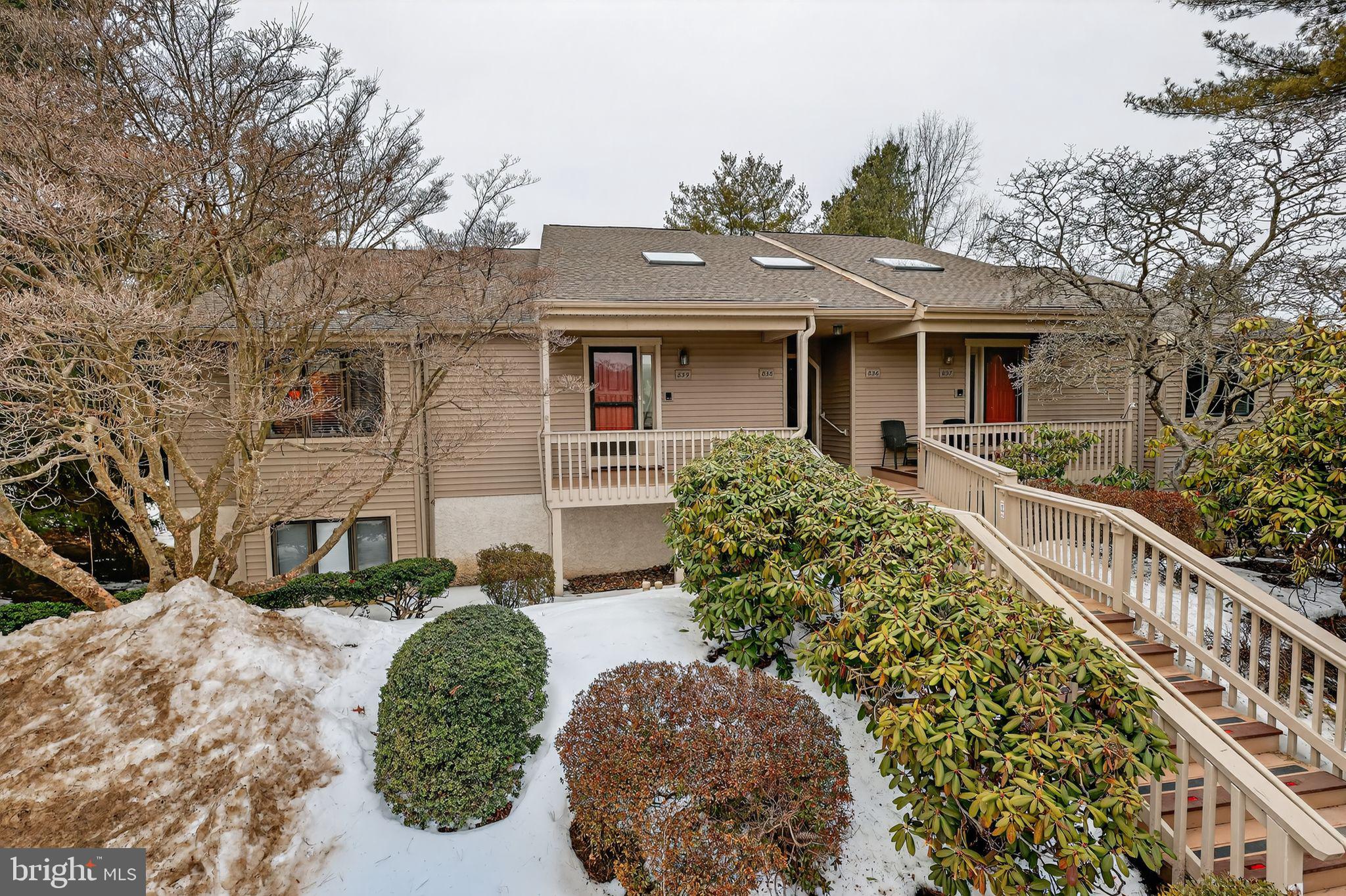 Welcome to 838 Jefferson Way, a very well maintained Upper Chalfont Model.  The Kitchen has new appliances, corian countertops, new backsplash, new tiled floors and recessed lighting.   Living Room/Dining Area has new hardwood flooring, cathedral ceiling (new skylights), ceiling fan, and crown molding.   There is a door that goes out onto the large deck which sits up high offering privacy.  The Second Bedroom/Office has hardwood flooring and sliders to the  large deck.  The Hall Bath has been updated with a new tiled floor, new comfort height toilet, tub/shower combo, new fixtures, new mirror and painted a neutral color.  The new washer/dryer are housed behind louver doors offering built-in shelving.  The Primary Bedroom has two large walk-in closets,  neutral carpeting and a window seat.  The Primary Bath has also been updated with new tiled flooring, new shower glass door, new comfort height toilet, new lighting, a new bathroom window and new vanity and fixtures.  All the blinds are new.  The HVAC  System and the Hot Water Heater are new and New Roofs have recently been put on  (seller has paid the assessment for the roof).  This home has been very well maintained!      Jefferson Village is centrally located near the Sports area, the Pool, the Gardens and Woodshop.   Hershey's Mill is a vibrant 55+ community offering walking-jogging trails, pickleball, tennis, outside heated pool, a library, gardens and so many activities and events..     A one  year social membership is complimentary for new residents of Hershey's Mill.  Come visit and discover what makes Hershey's Mill so popular.  Come make this well maintained home yours!     (Note:  The hardwood floors are newer and are as is).Showings start at the Open House on Saturday, February 21, 2026 - 12:30 PM - 2:30 PM