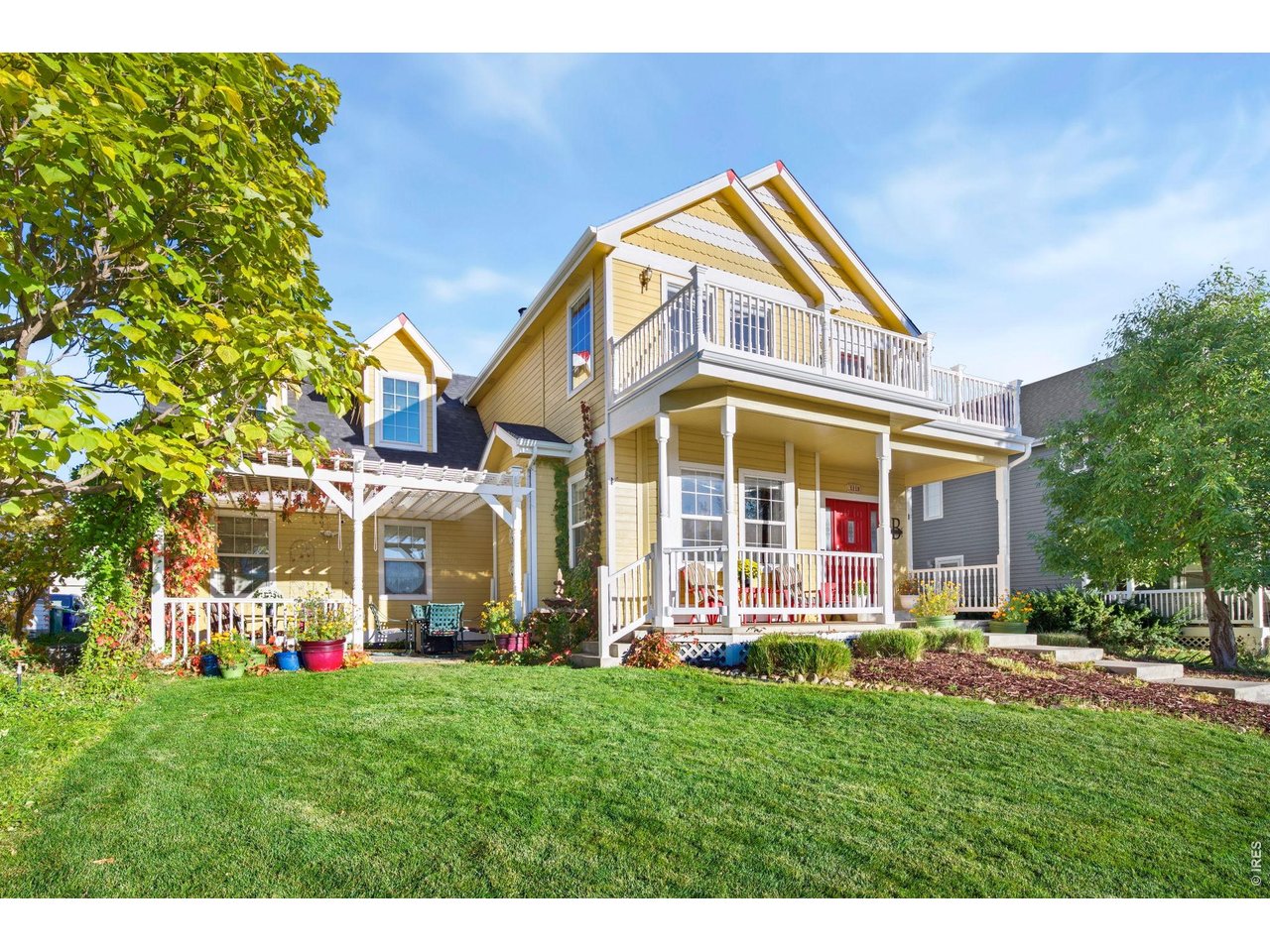 Offer deadline of 5pm Monday, April 6! Welcome to the most quaint front porch community of Brunner Farm, and what better way to enjoy your multiple front-facing porches than while overlooking Founders Park. That's what is available to you at 1119 Founders Circle. With over 3,200 finished square feet, consisting of 5 bedrooms, updated bathrooms, multiple outdoor areas & a fantastic in-law suite in the basement w/ full kitchen, this wonderful home can function in a variety of ways. Step inside to the formal entry w/ built-in bench & coat closet, and you'll quickly be struck by the volume ceiling, windows & gas fireplace in the living room, which opens to the kitchen & dining area, all adorned by hardwood flooring throughout. Rounding out the main floor is the powder bath, laundry & primary suite, offering total main level living if desired. Primary bedroom comes w/ vaulted ceiling & access to the back patio, and updated bathroom w/ designer tile & fixtures, walk-in shower w/ multi shower heads & glass enclosure. Kitchen comes well equipped w/ stainless appliances, pantry cabinets & gas range. Upstairs is extremely flexible, w/ 3 bedrooms & loft, updated bathroom, plus a second floor patio overlooking the park w/ incredible mountain views. And while the above ground features are indeed impressive, the well laid out finished basement w/ full kitchen, den, bed&bath, art/flex room & numerous south facing transom windows all really stand out. All appliances are included throughout the home, making it move-in ready for this lovely home's next chapter. Fully fenced backyard, attached shed for yard tools & toys, and ivy covered pergola over the third park-facing patio are some of the outdoor features you'll enjoy. New HE furnace&A/C: 2022, water heater: 2026, Class 4 roof: 2019 for peace of mind. Ideally located near schools, groceries, trails, restaurants & shopping, where you can enjoy being a pedestrian on a regular basis. Photos upstairs & basement are virtually staged.