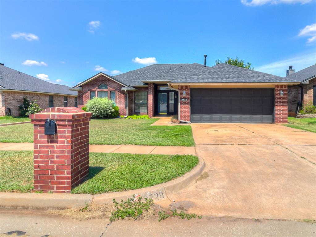 This Edmond home eagerly awaits its next chapter, promising a comfortable and convenient lifestyle.  This home offers 3 bedrooms, 2 full bath with a split plan.  Walk into the beautiful living room with a built in entertainment center making the room comfortable and easy to enjoy!  The brick fireplace with windows on either side look out to the private backyard. The kitchen has been updated with Silestone Quartz countertops, a popular accent wallpaper to go with the newly painted cabinets and walls. Moving to the master bedroom and bathroom, the updated decor is elegant and the new built-ins make for a perfect personal sanctuary, a place to unwind and recharge after a long day.  The master bathroom has his and hers walk in closets, double sinks, a large soaker tub and a separate shower.  The two bedrooms are large and newly painted.  One of the guest bedrooms has built-ins that includes a desk locker and storage.  It has a two car garage and a great backyard to enjoy under the Pergola.  This home located in the vibrant city of Edmond, Oklahoma, offers a wonderful opportunity to establish roots in a thriving community. This is a property ready for a new owner to make it their own.  Roof- Oct 2024, HVAC appr. 7 years old, Hot Water Tank appr. 6 years old, Stove, Microwave and Dishwasher all under 10 years old and Garbage Disposal appr. 2 years old.   Owner is related to Agent/Broker.