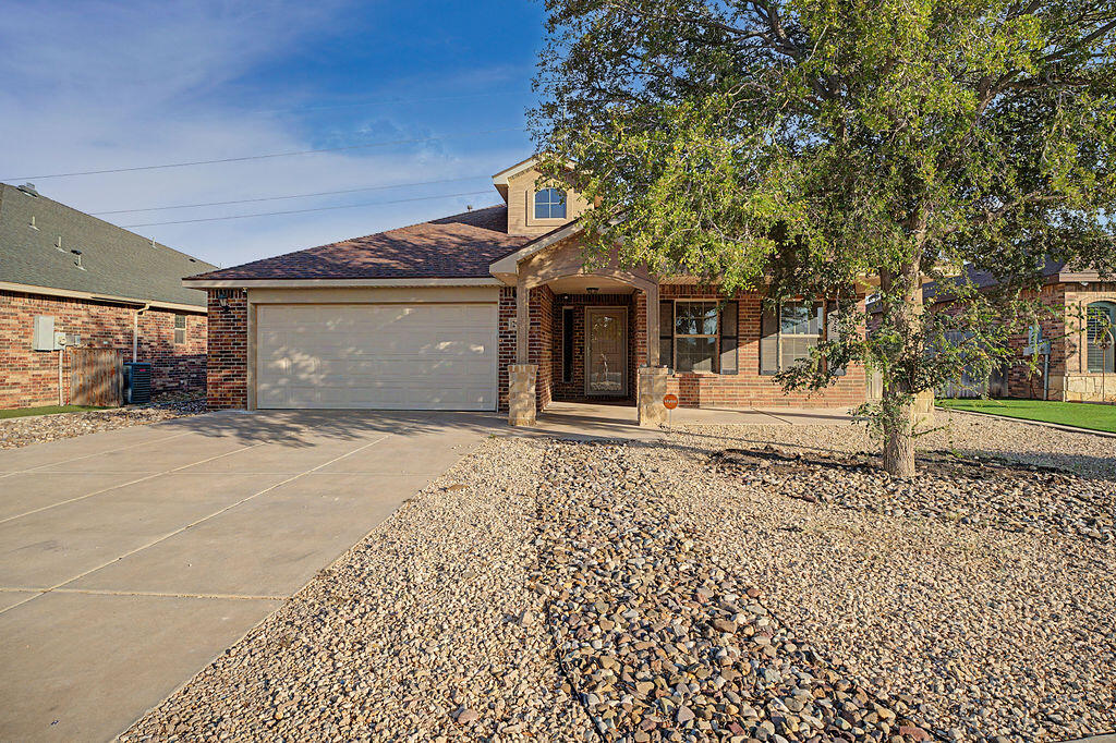 Discover comfortable living in desirable Mission Estates! Conveniently located between Midland & Odessa this 4-bed, 2-bath home w/ 2 car garage offers 2164 sq ft w/ high ceilings, crown molding, granite, stainless appliances, pantry, breakfast bar, & fireplace. Sequestered primary suite features dual sinks, separate tub/shower & dual closets. Bonus flexroom, RO system & water softener. Covered porches, low maintenance frontyard, turf in backyard, gazebo & privacy fence. MISD district. Call NOW!