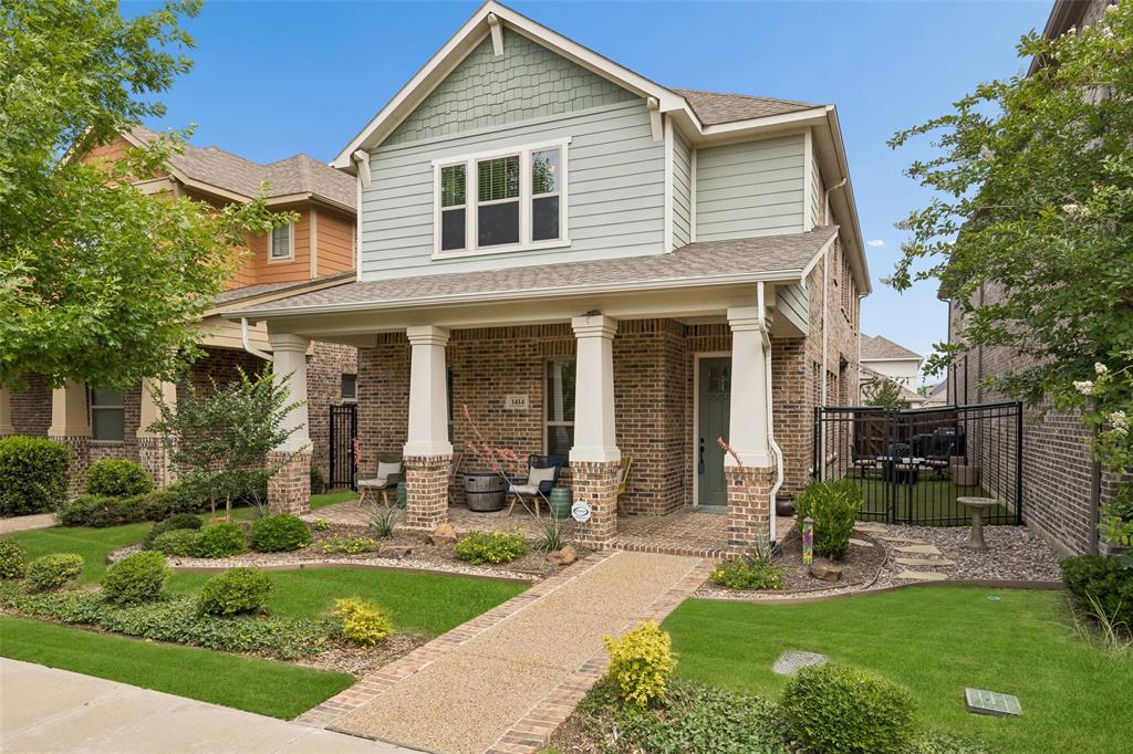 Welcome to this meticulously maintained 3-bedroom, 2.5-bath Arlington home in the highly desirable Viridian community. Perfectly positioned in the center of a beautiful greenspace with no street directly in front, this home offers peaceful surroundings, nearby guest parking, a community picnic area with string lighting, and convenient access to a neighborhood play park. Filled with modern elegance, soaring ceilings, and abundant natural light, the open-concept floorplan is ideal for both everyday living and entertaining. The welcoming living room flows seamlessly into the dining area and enviable kitchen featuring a large island with seating, built-in stainless steel appliances, abundant cabinetry, and a huge pantry with additional under-stairs storage. All bedrooms are located on the second floor along with a versatile additional living area and spacious utility room with sink. Every bedroom offers a walk-in closet, while the serene primary suite boasts two walk-in closets for exceptional storage. The oversized two-car garage accommodates both vehicles and a golf cart and features epoxy-coated flooring, overhead storage, and extra-high ceilings. Outdoor spaces shine with an epoxy-coated patio, Polywood grilling deck, artificial turf, string lighting, and convenient entry gates on both sides of the yard. Front yard mowing is included. Viridian residents enjoy outstanding amenities including multiple pools, splash pad, sailing center, fishing lakes, miles of trails, pickleball and tennis courts, fitness center, clubhouse, dog parks, playgrounds, community events, and a lakeside Biergarten with live music and outdoor seating. Conveniently located between Dallas and Fort Worth, this home combines comfort, convenience, and an exceptional lifestyle. See Documents for additional updates and features! 3D tour available online.